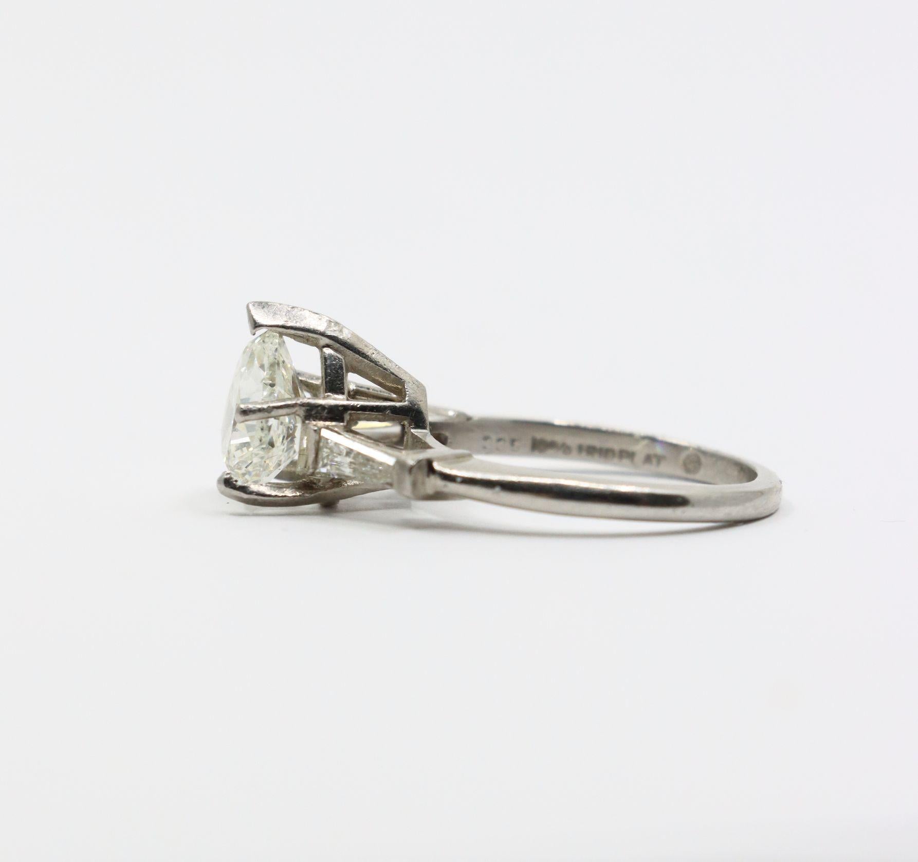 Vintage Platinum Heart Shape Diamond Ring