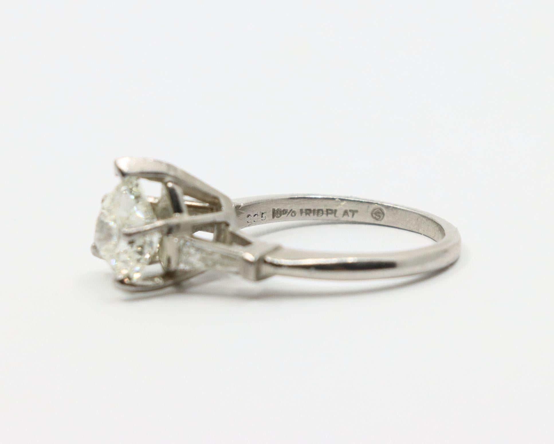 Vintage Platinum Heart Shape Diamond Ring