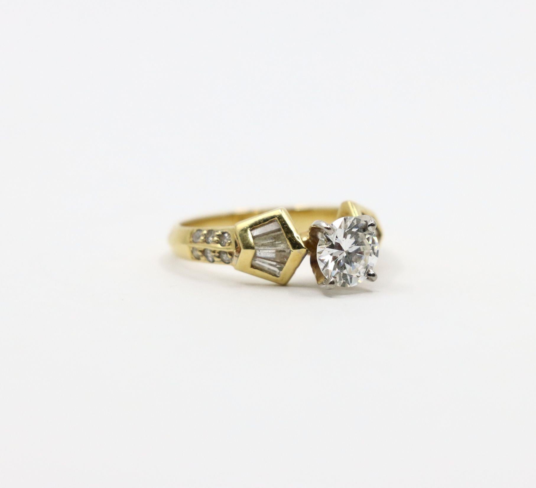 Vintage 18K Gold Diamond Ring