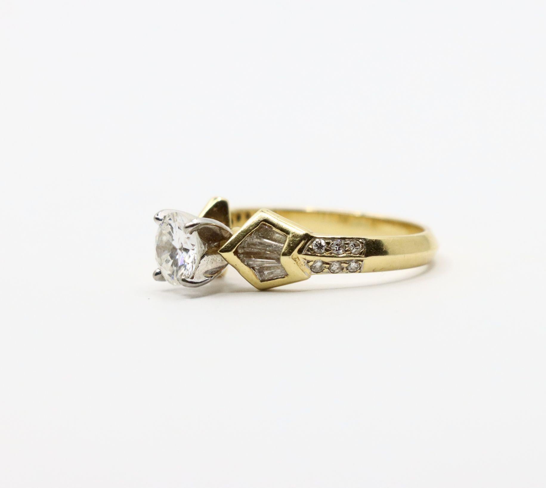 Vintage 18K Gold Diamond Ring