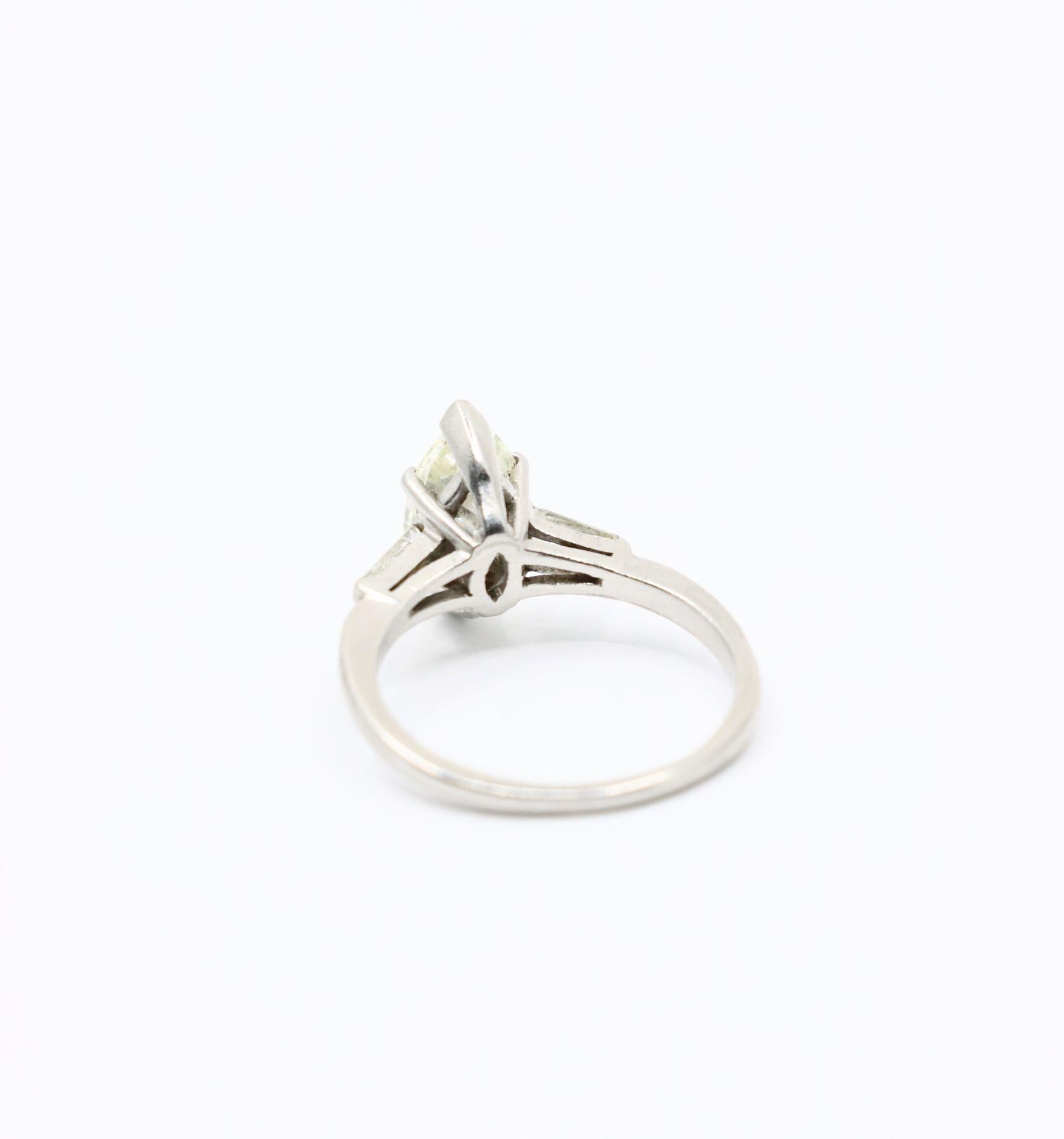 Vintage Platinum Marquise Diamond Ring