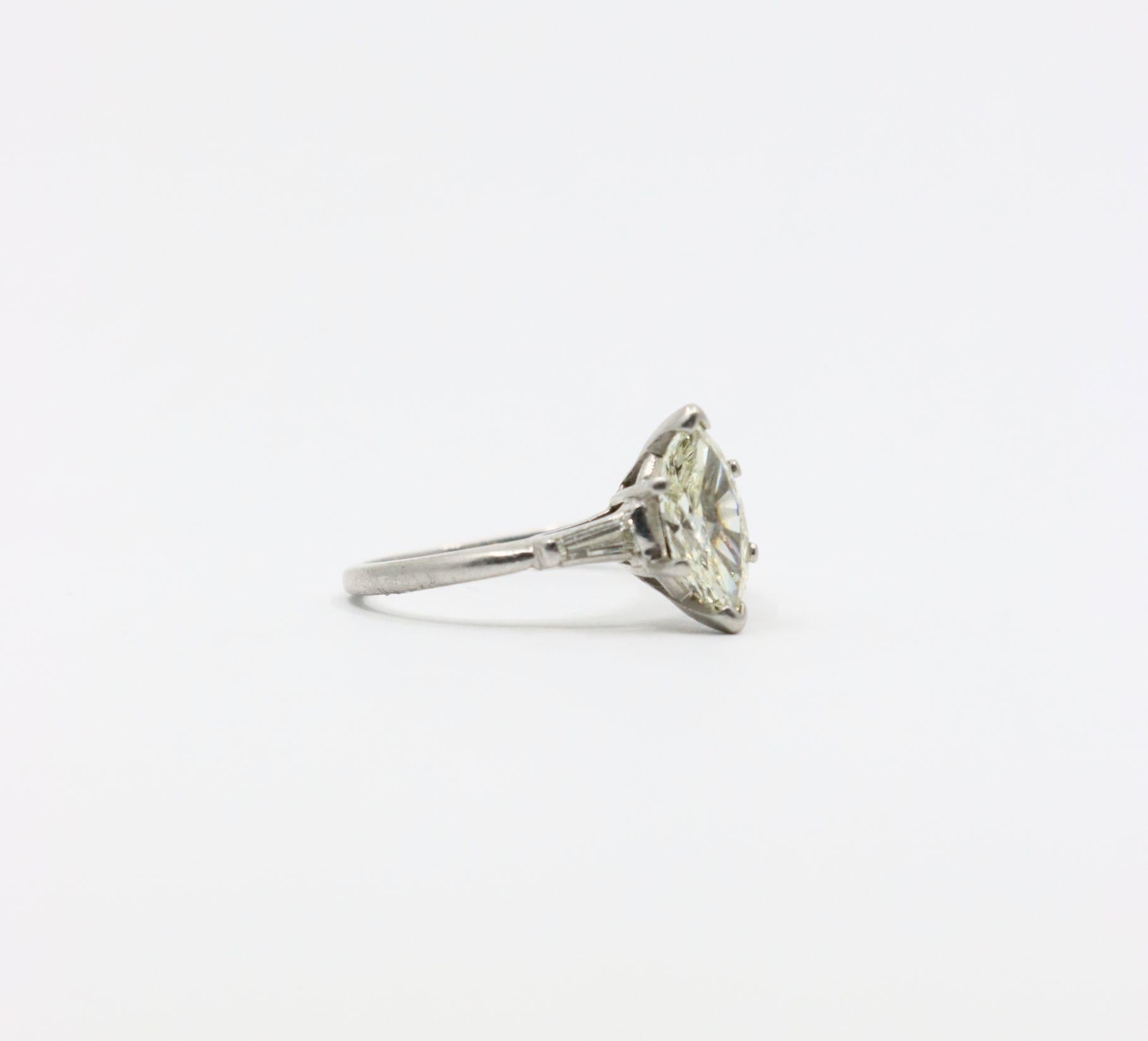 Vintage Platinum Marquise Diamond Ring