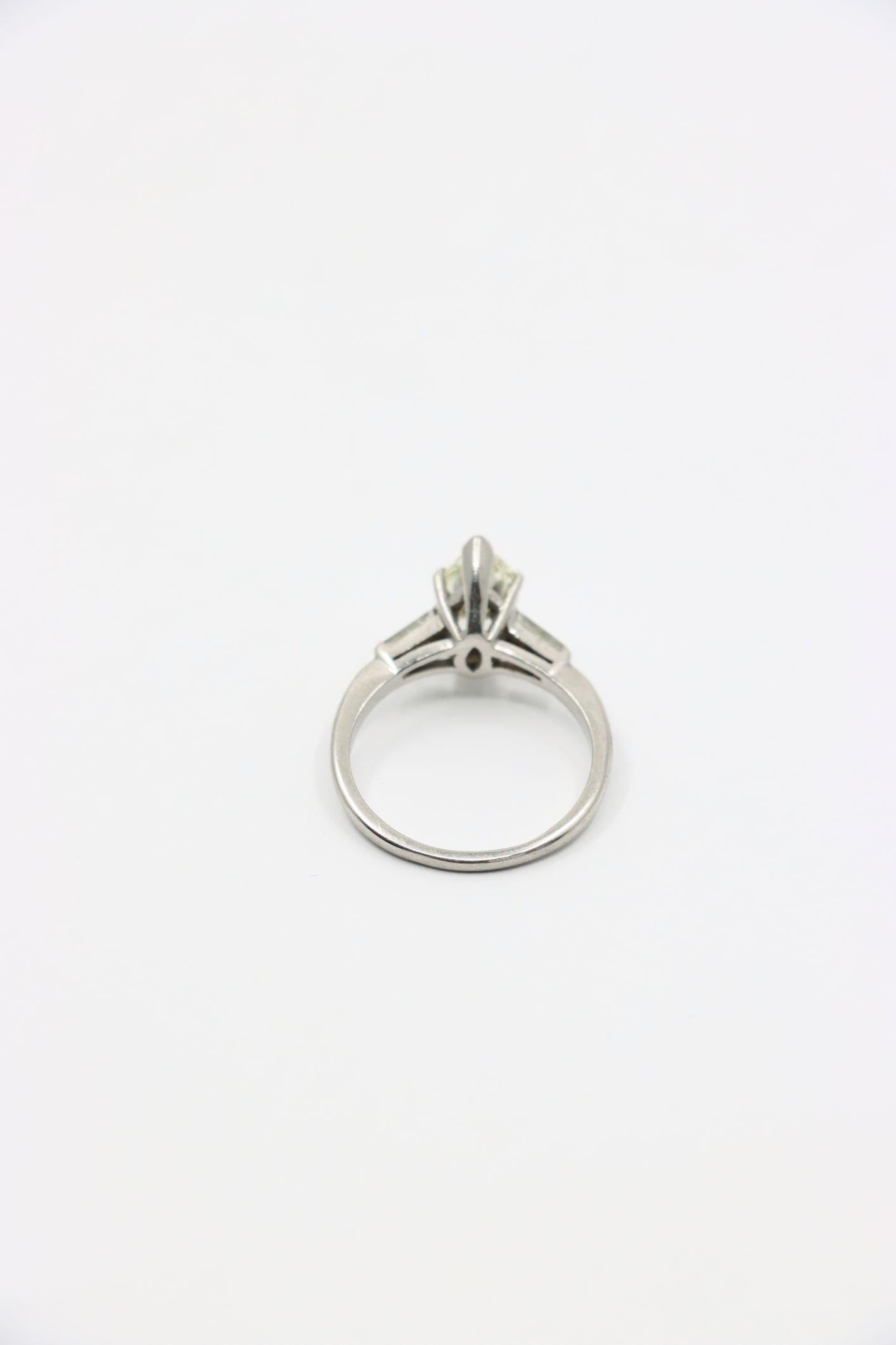 Vintage Platinum Marquise Diamond Ring