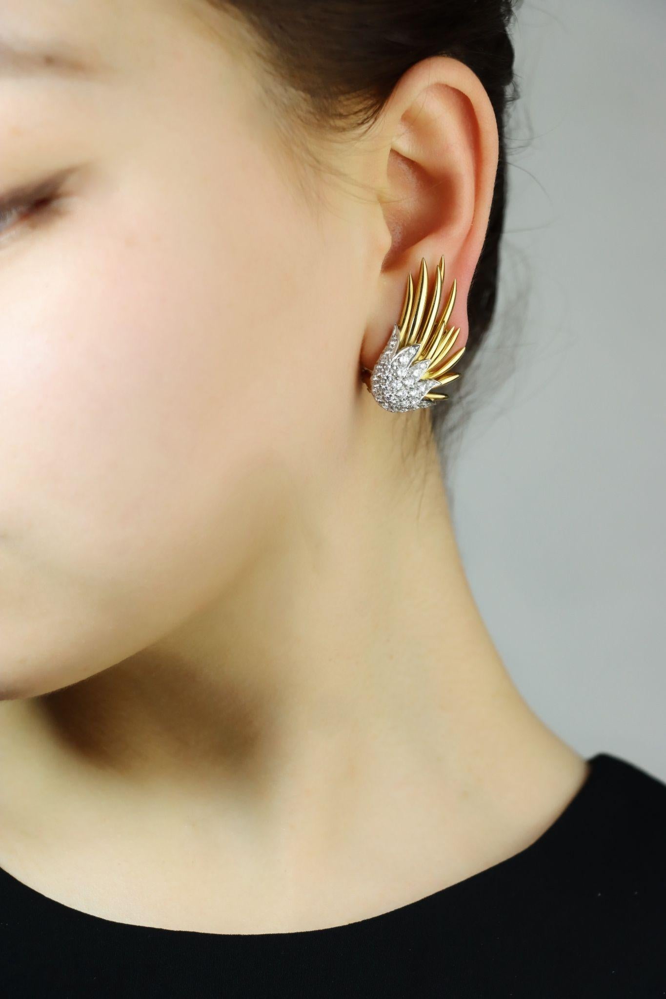 Tiffany & Co. 18K Gold Jean Schlumberger Flame Earrings