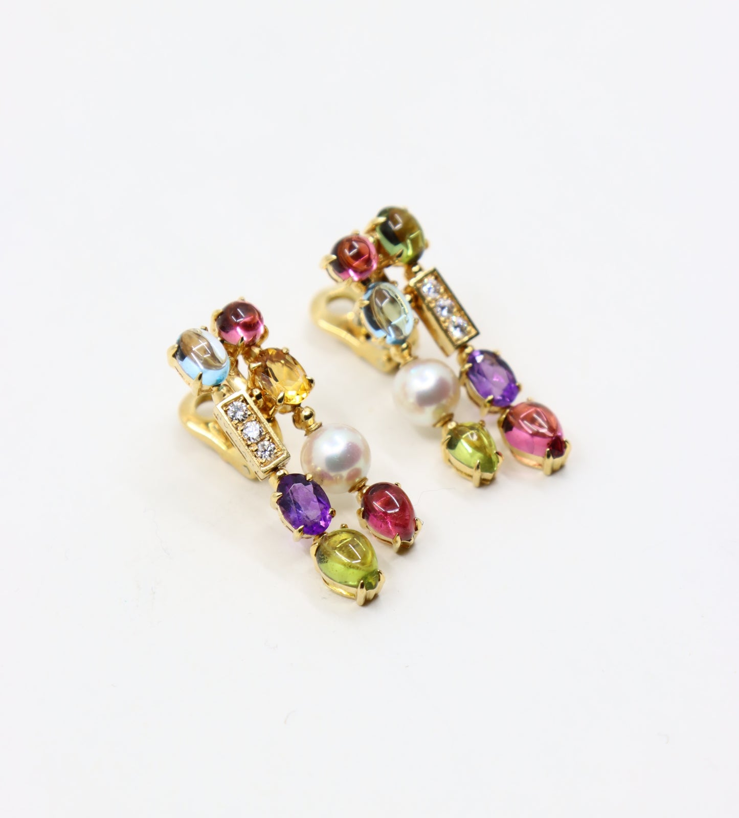 Bulgari Allegra Pearls Diamonds & Multi-gemstone Drop Earring