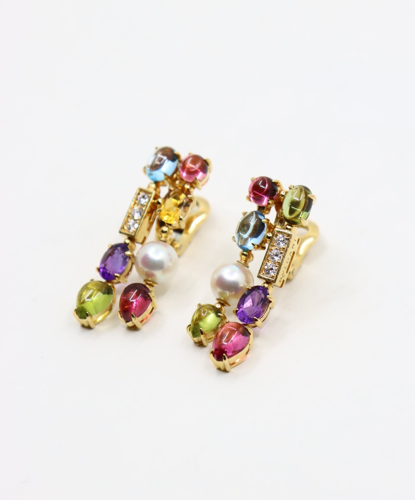 Bulgari Allegra Pearls Diamonds & Multi-gemstone Drop Earring