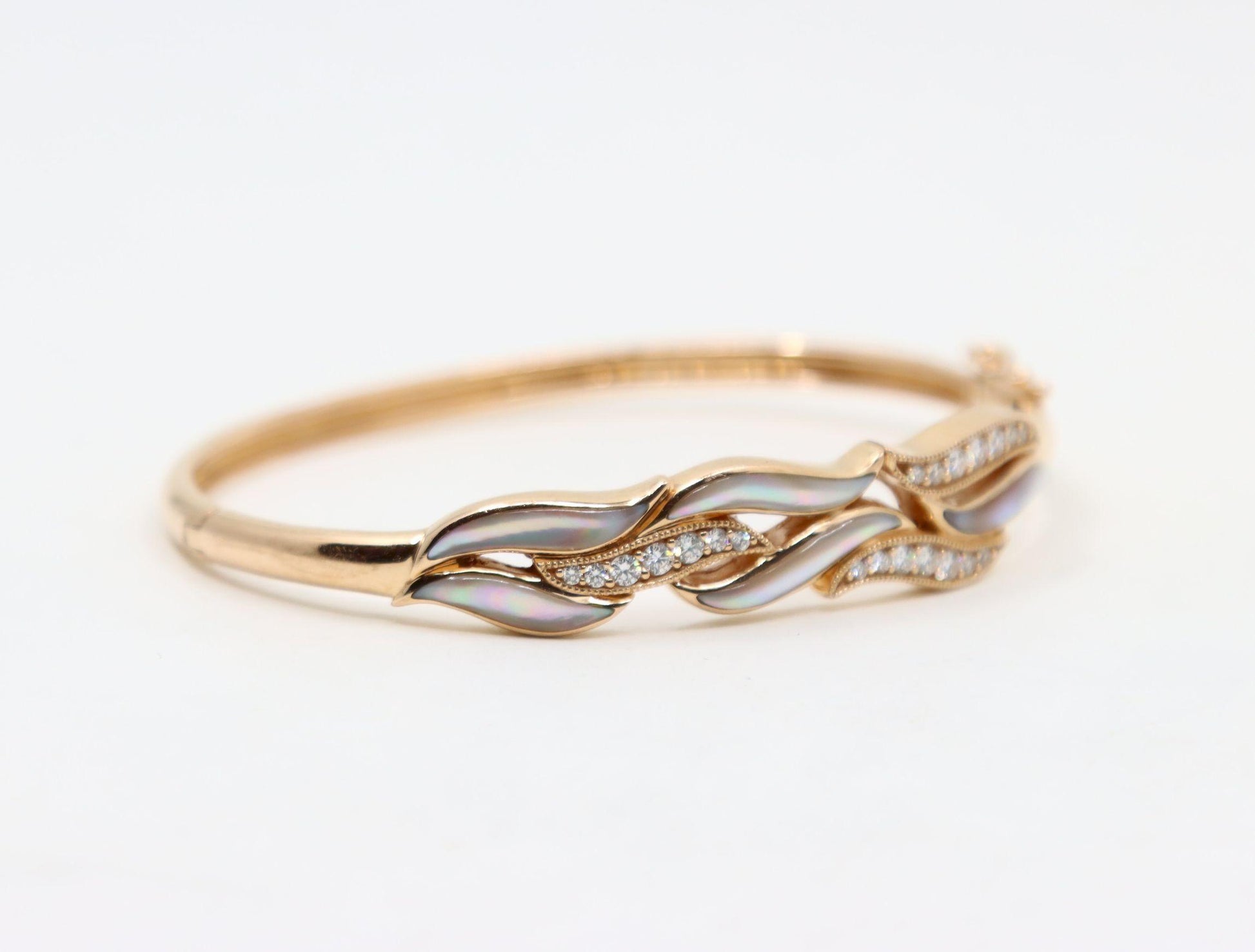 Kabana 14K Gold Diamond Mother of Pearl Bracelet