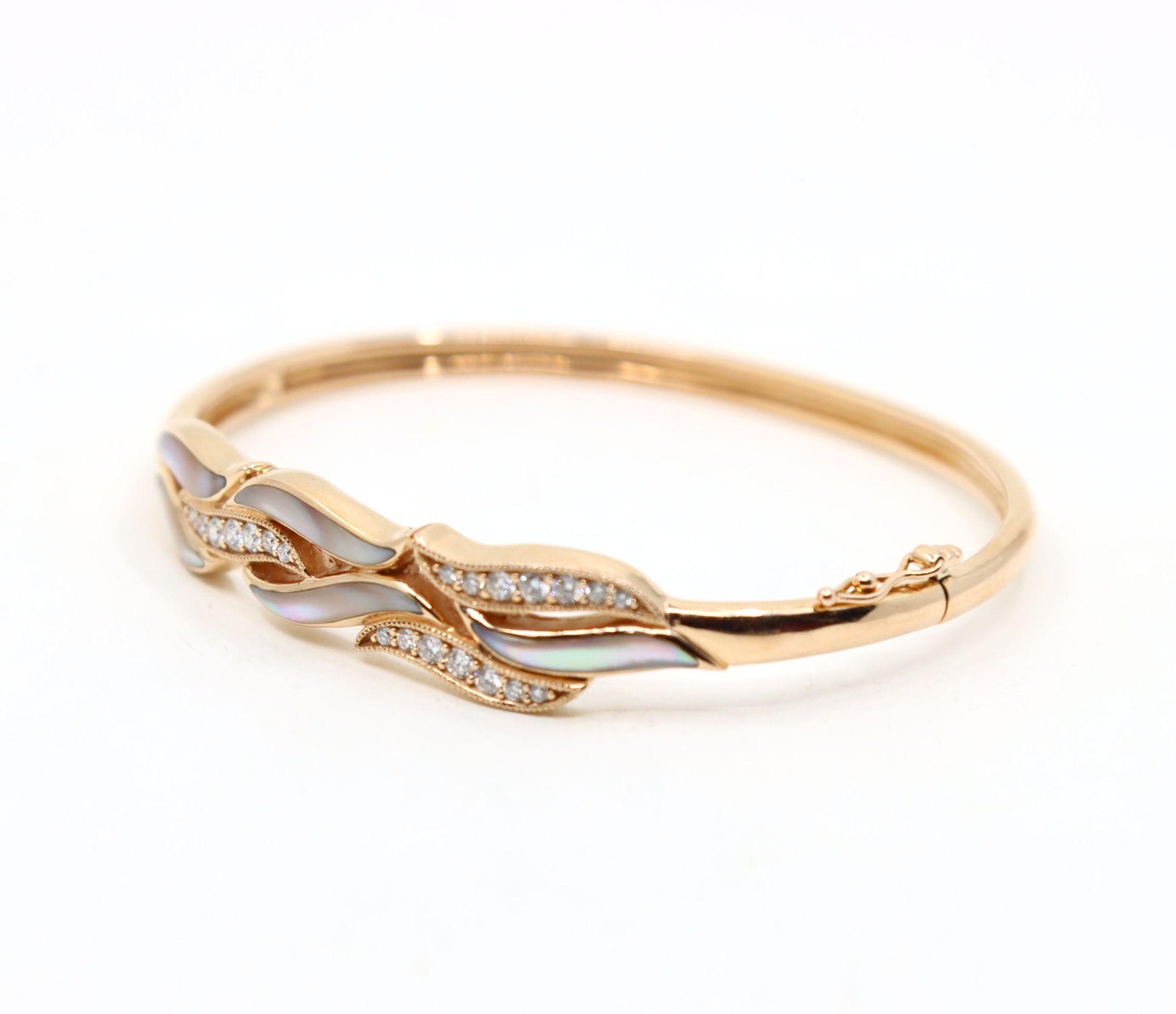 Kabana 14K Gold Diamond Mother of Pearl Bracelet