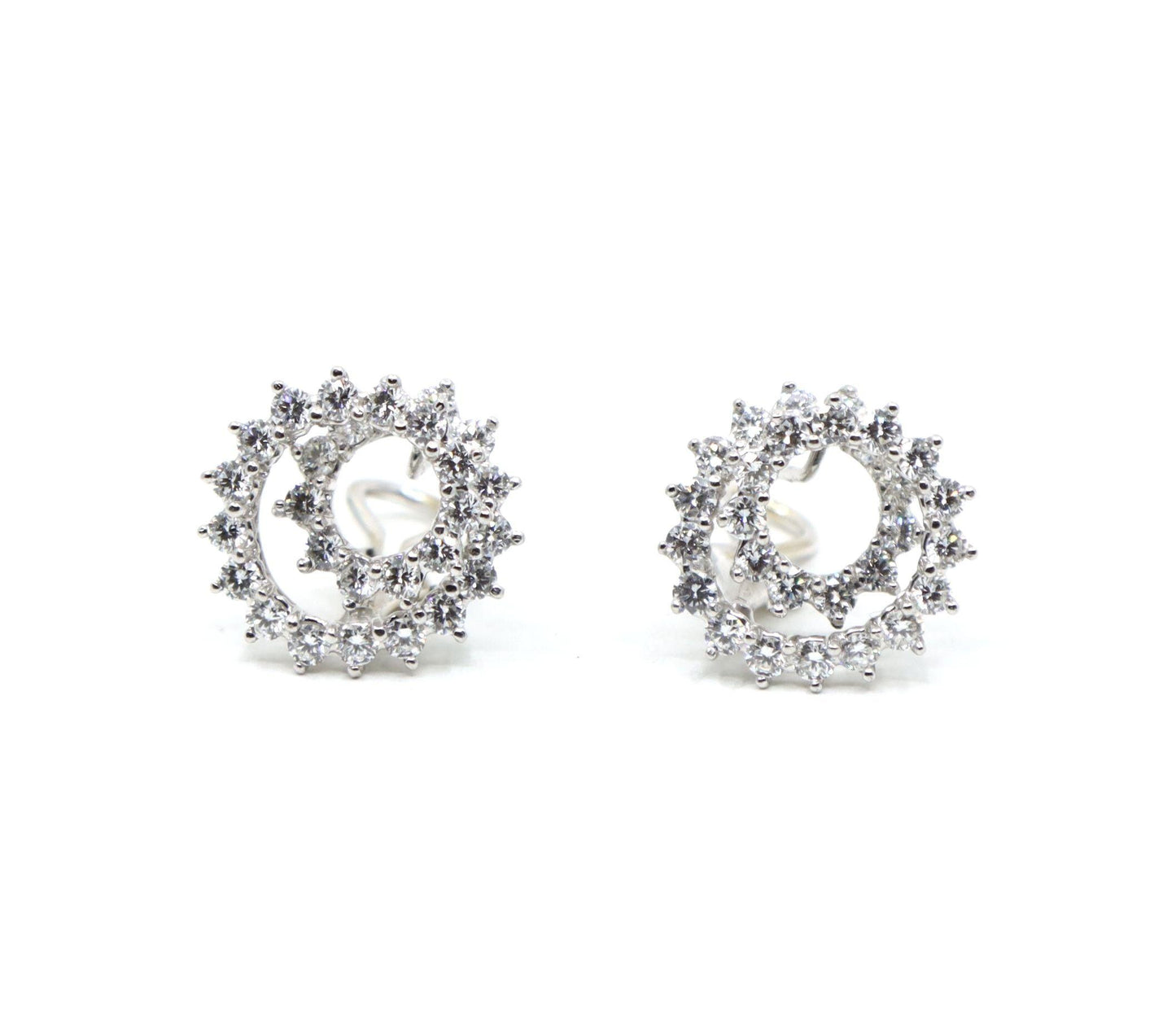 Tiffany & Co. Platinum Diamond Swirl Earrings