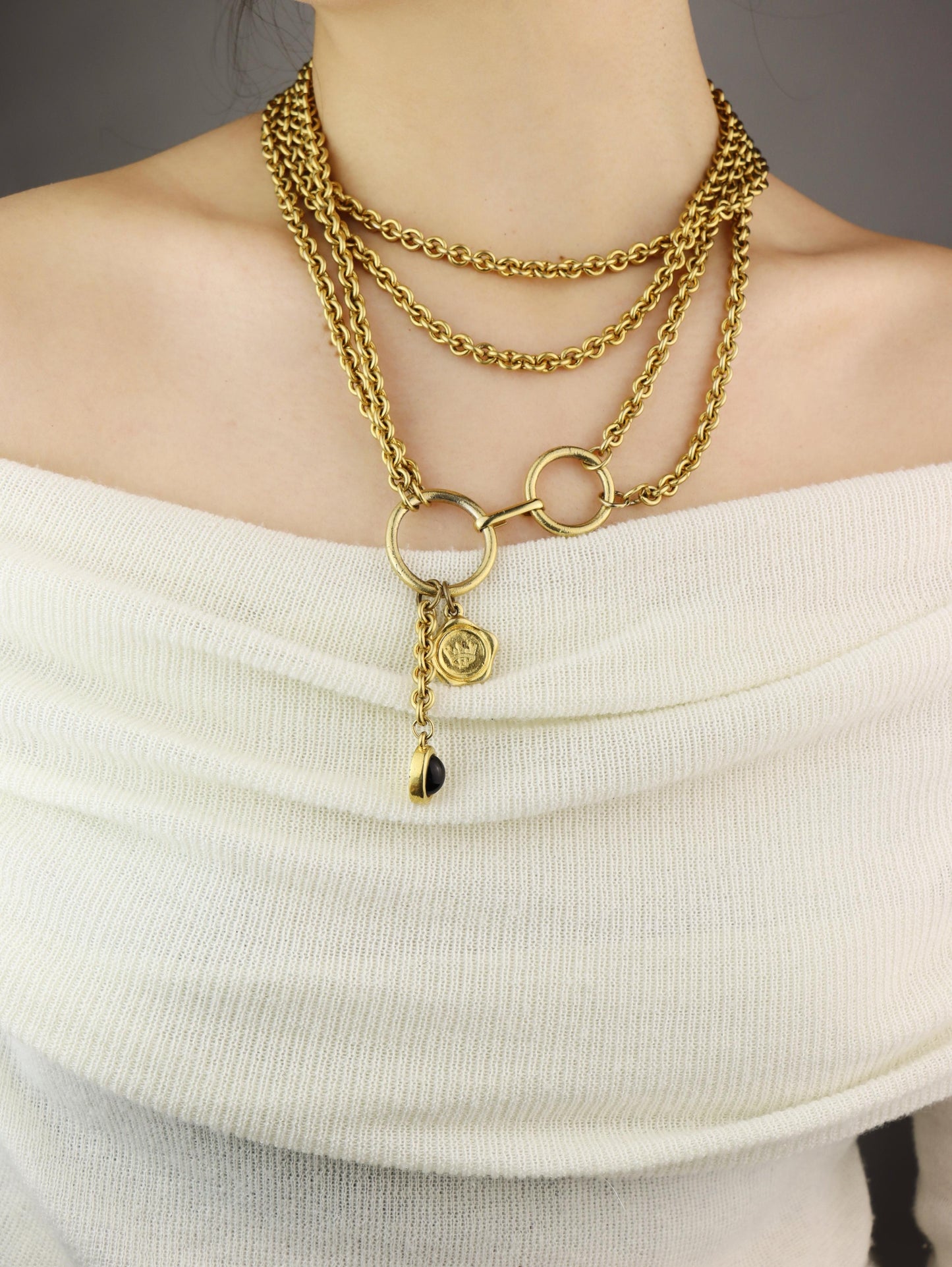 Vintage Fendi Gold Tone Chain Necklace