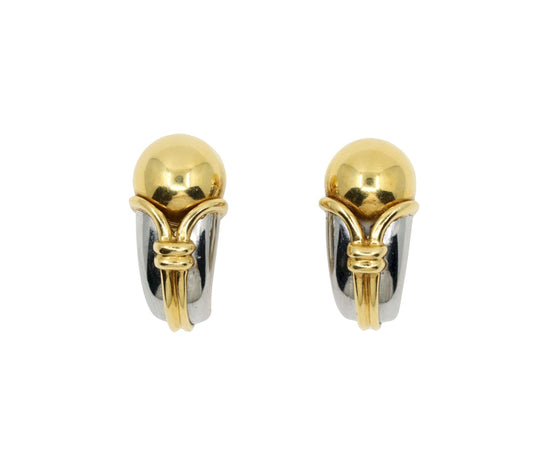 Bulgari 18K Yellow White Gold Earring