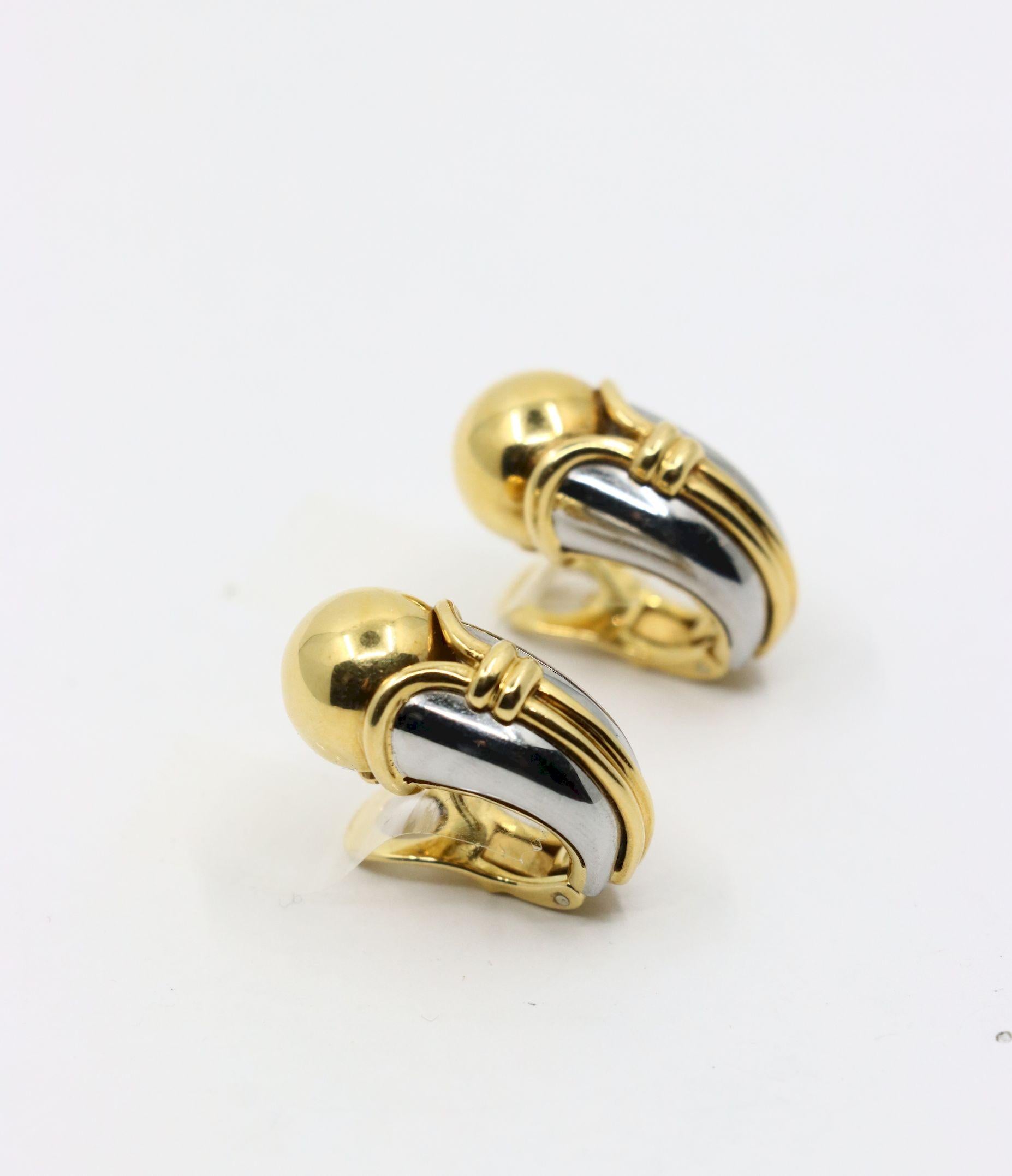 Bulgari 18K Yellow White Gold Earring