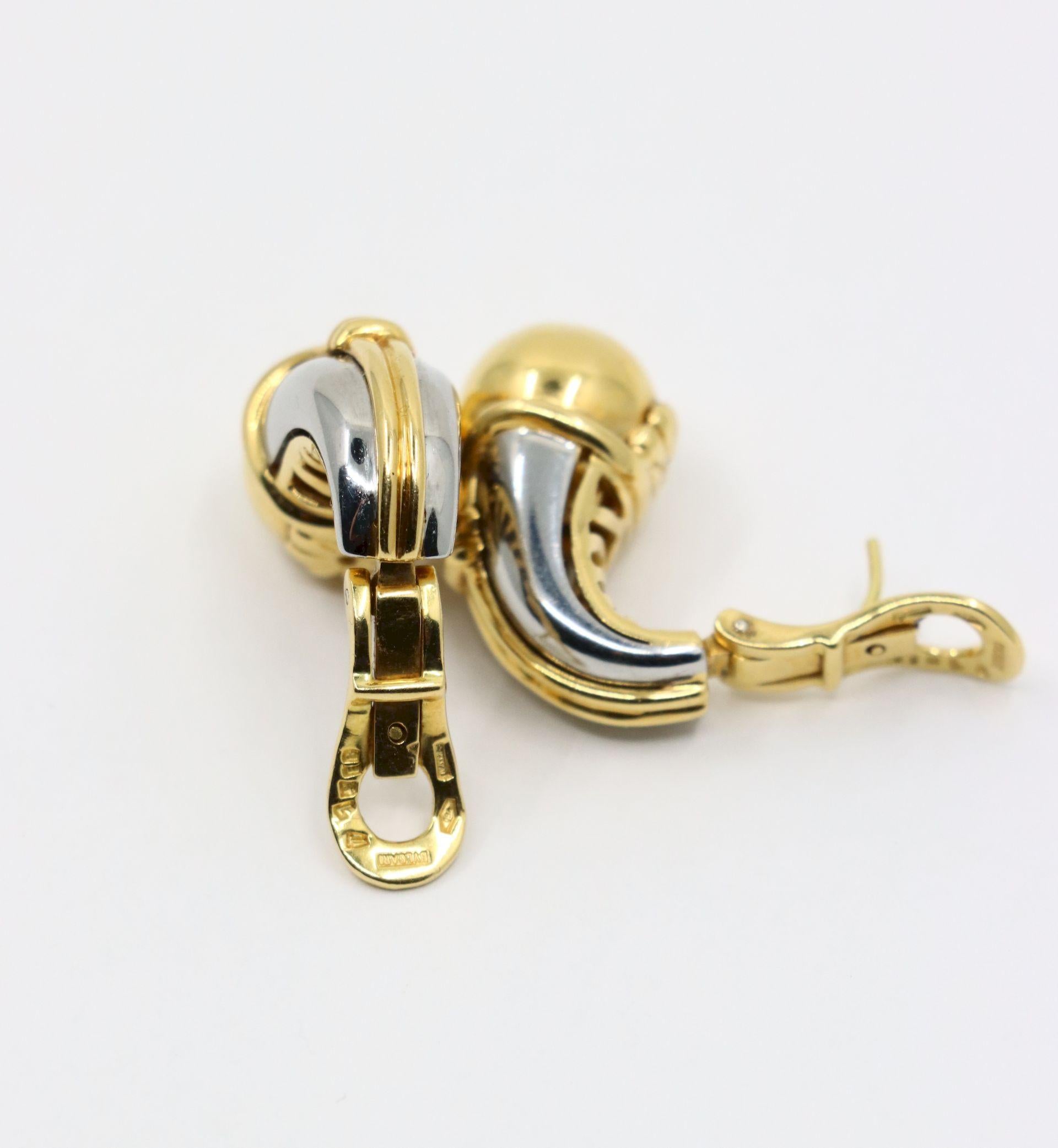 Bulgari 18K Yellow White Gold Earring