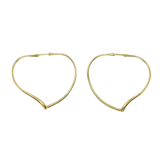 Tiffany & Co. Elsa Peretti 18K Gold Heart Shape Hoop Earrings
