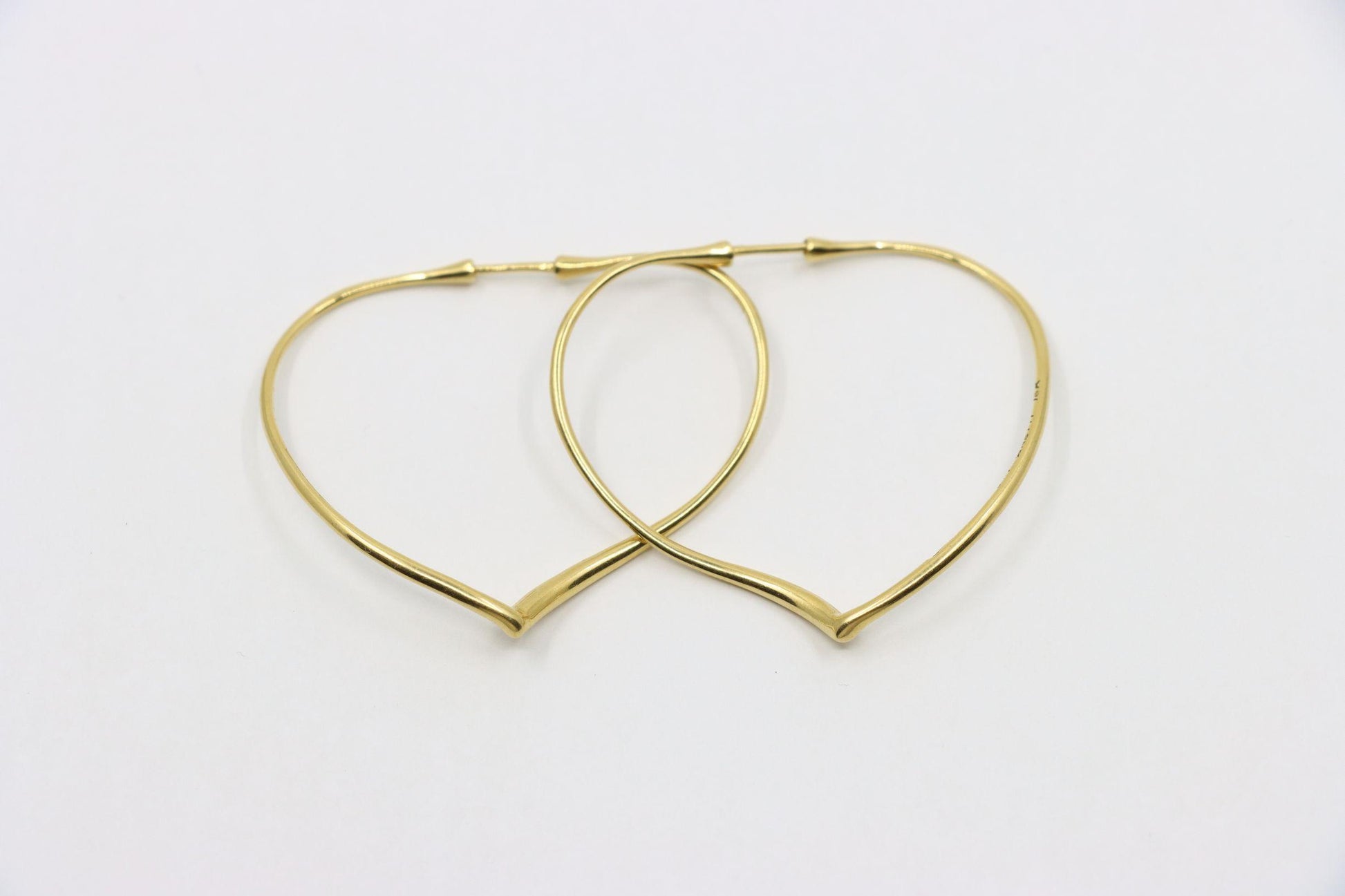 Tiffany & Co. Elsa Peretti 18K Gold Heart Shape Hoop Earrings