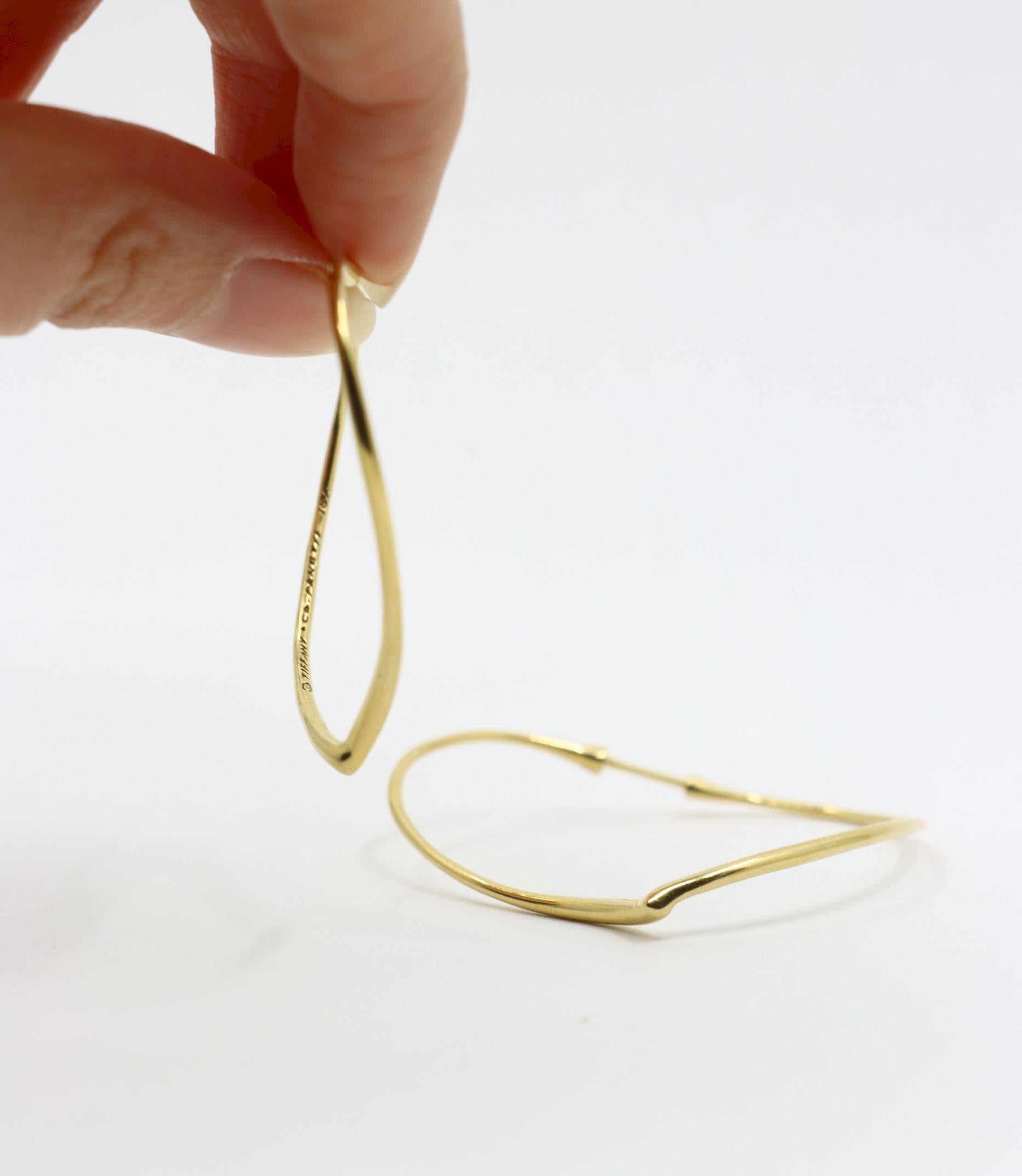 Tiffany & Co. Elsa Peretti 18K Gold Heart Shape Hoop Earrings