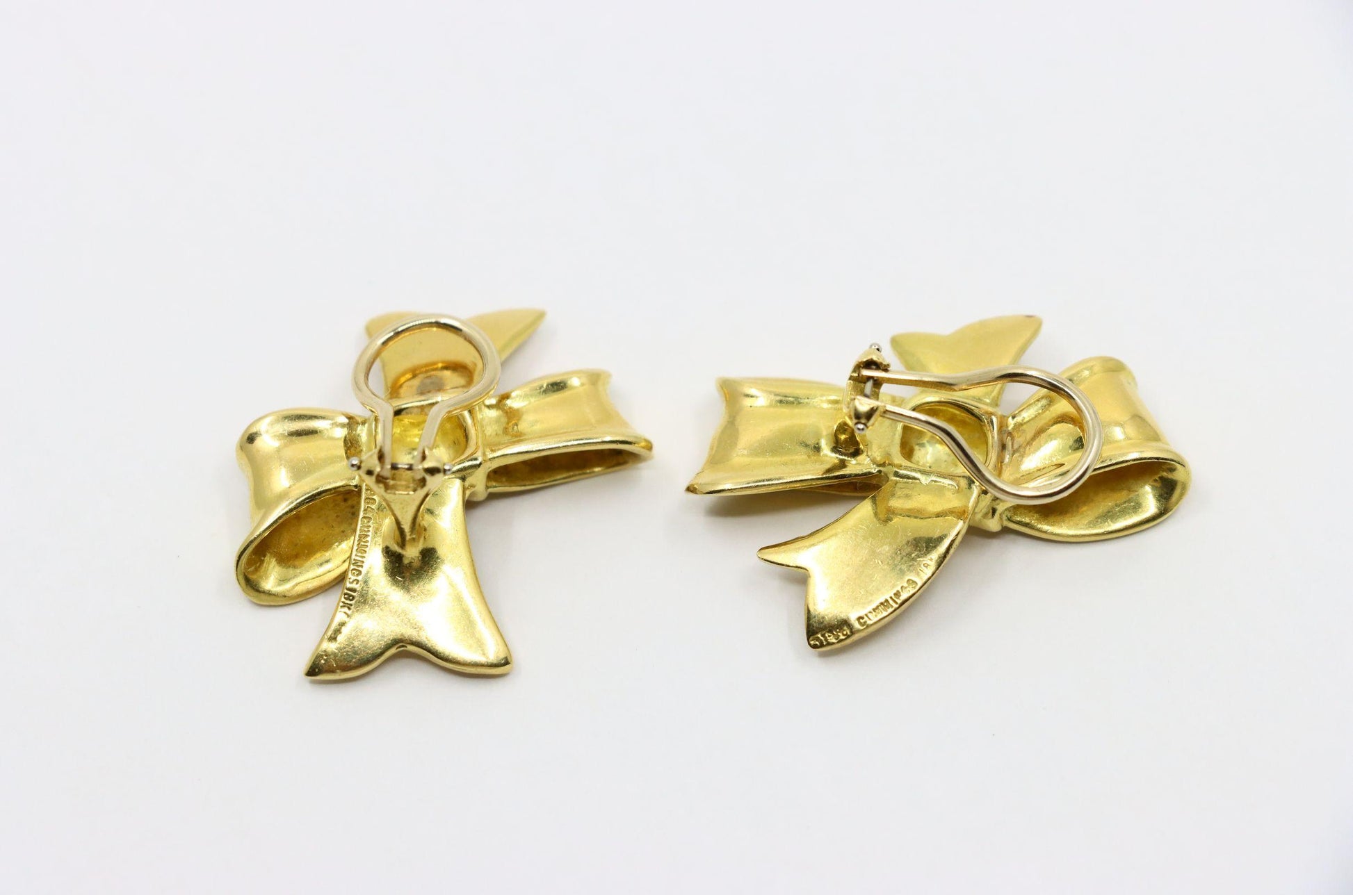 Angela Cummings 1984's 18K Gold Bow Tie Earrings
