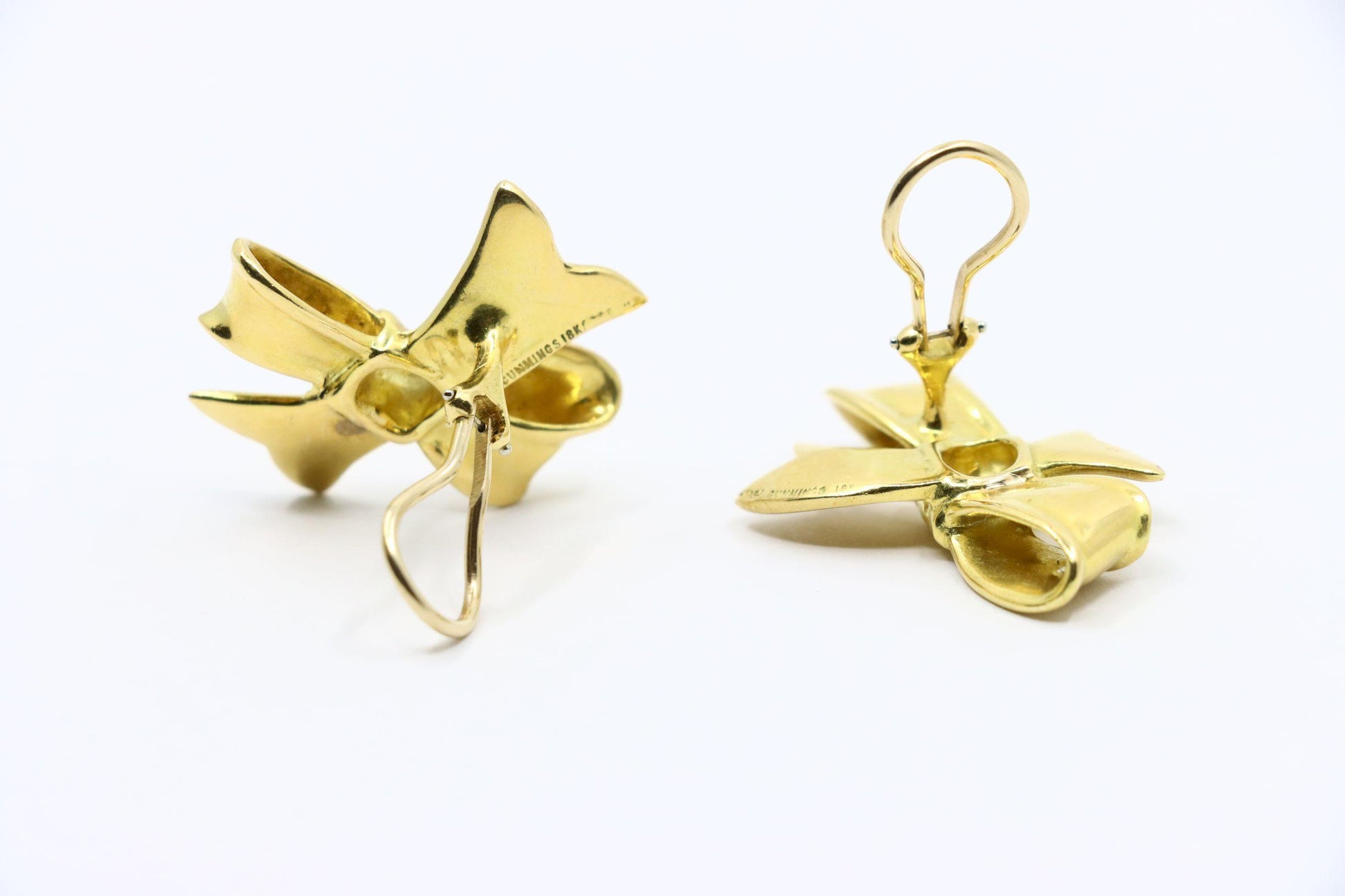 Angela Cummings 1984's 18K Gold Bow Tie Earrings