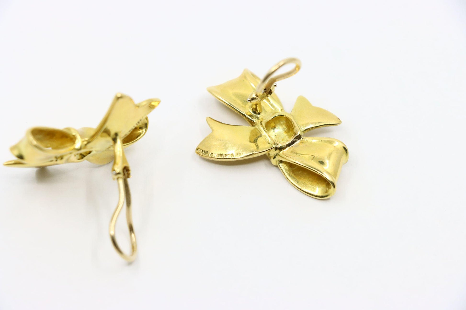 Angela Cummings 1984's 18K Gold Bow Tie Earrings