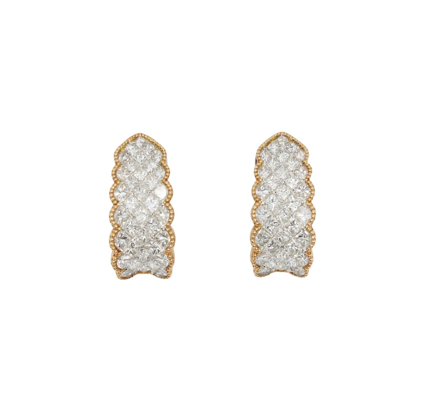 Simon G 18K Yellow & White Gold Diamond Earrings