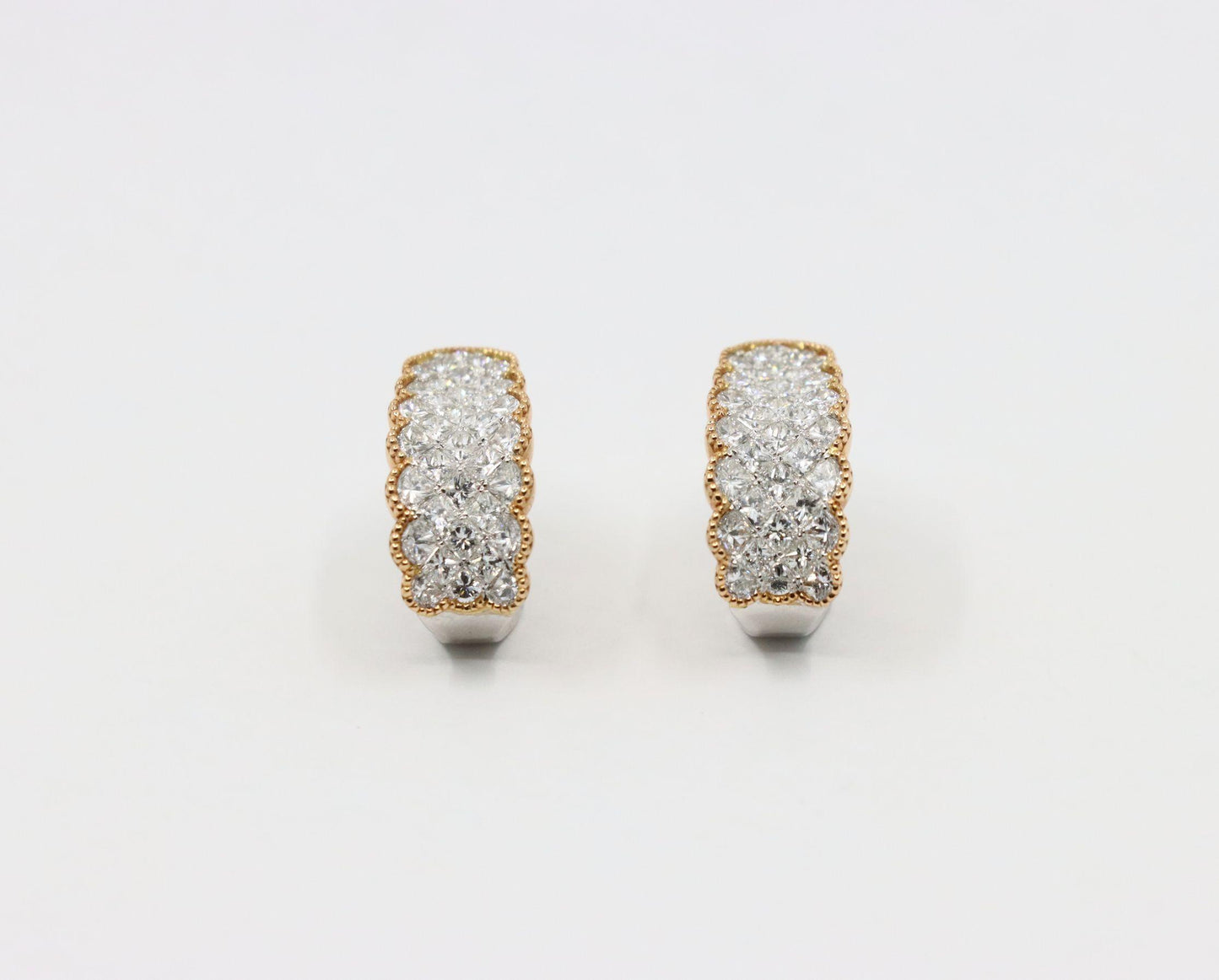 Simon G 18K Yellow & White Gold Diamond Earrings