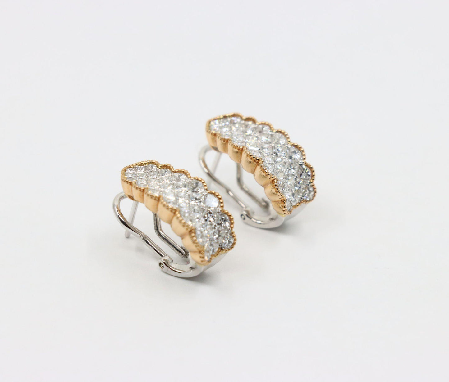 Simon G 18K Yellow & White Gold Diamond Earrings