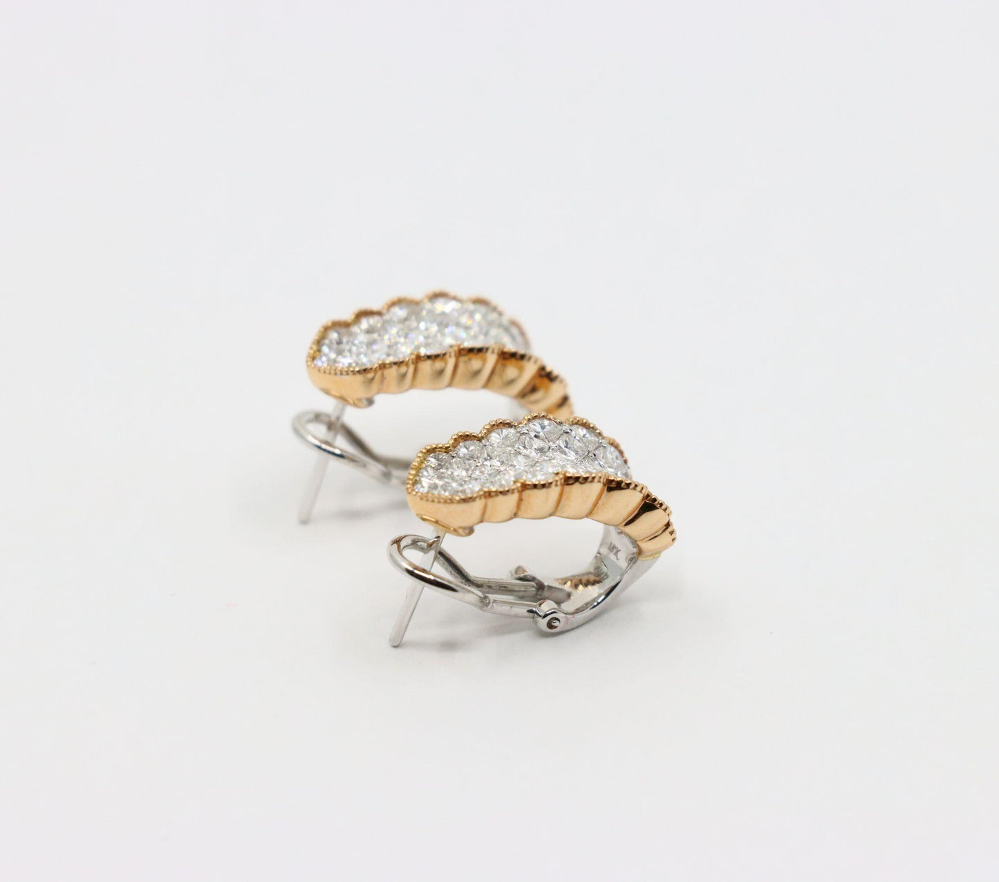 Simon G 18K Yellow & White Gold Diamond Earrings