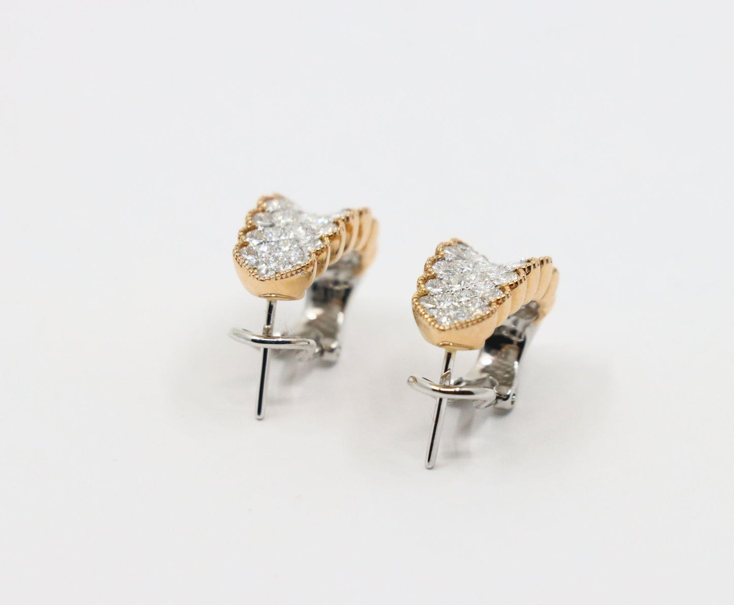 Simon G 18K Yellow & White Gold Diamond Earrings