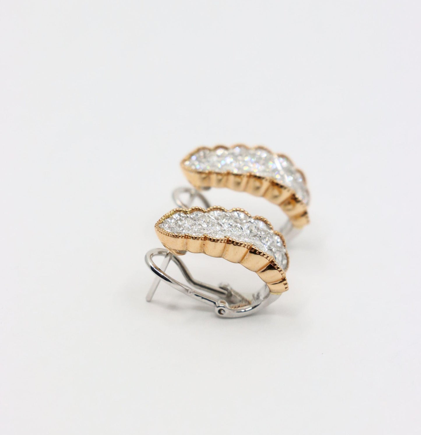 Simon G 18K Yellow & White Gold Diamond Earrings