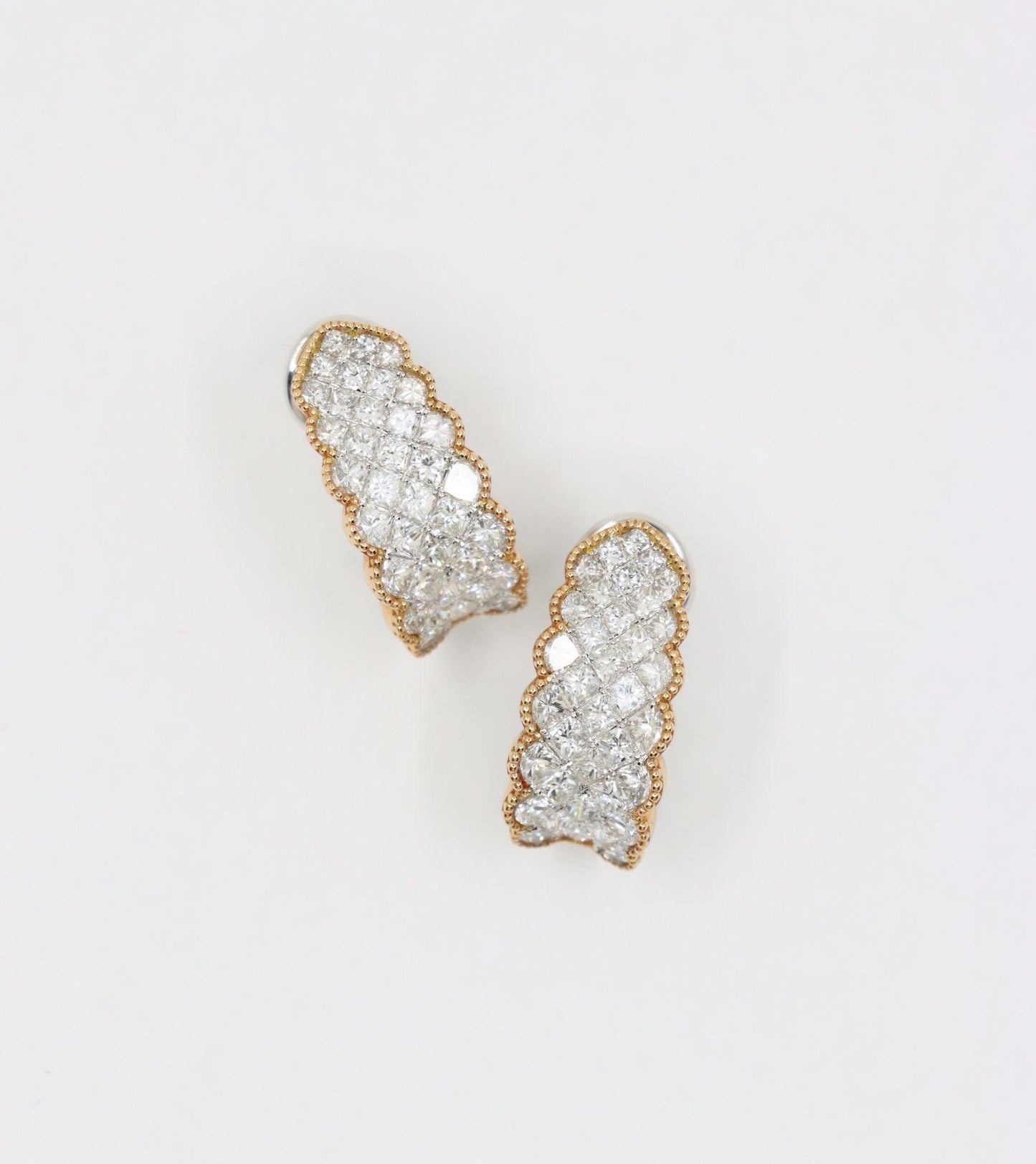 Simon G 18K Yellow & White Gold Diamond Earrings