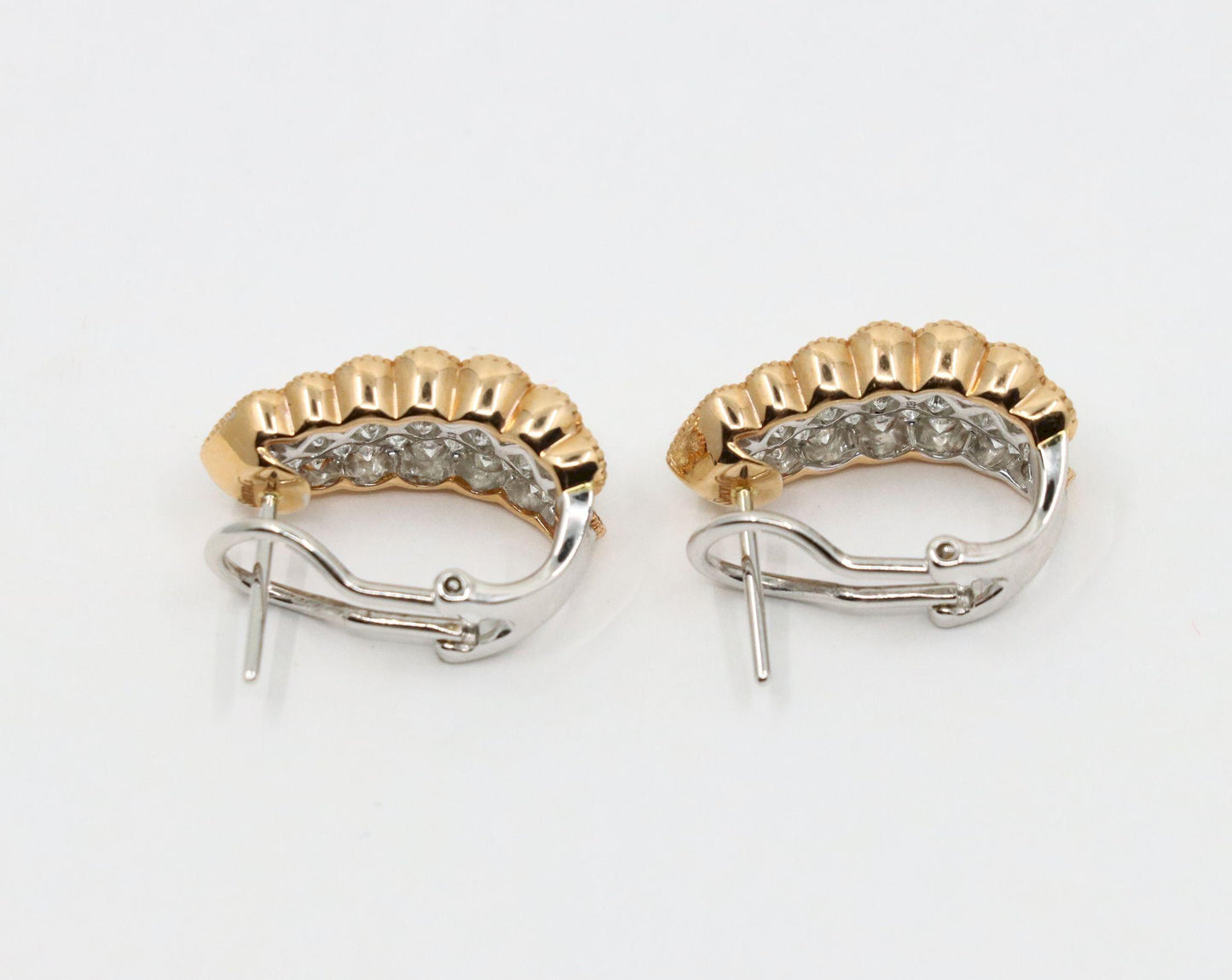 Simon G 18K Yellow & White Gold Diamond Earrings