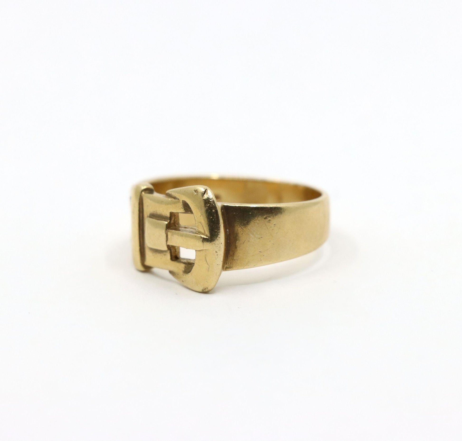 Antique 9K Gold Belt Ring