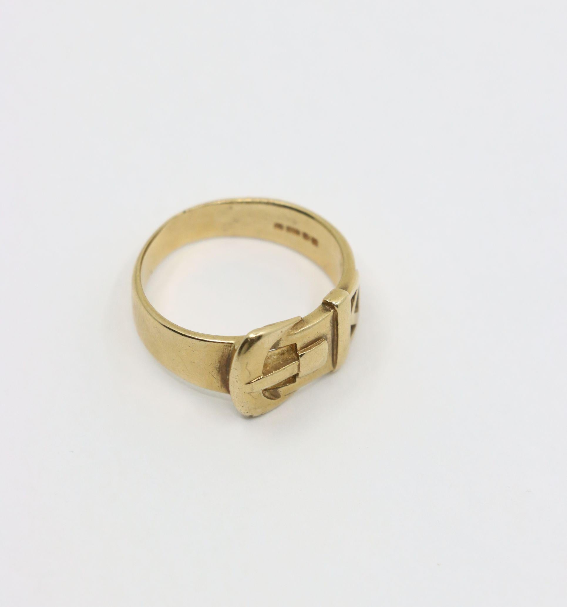Antique 9K Gold Belt Ring