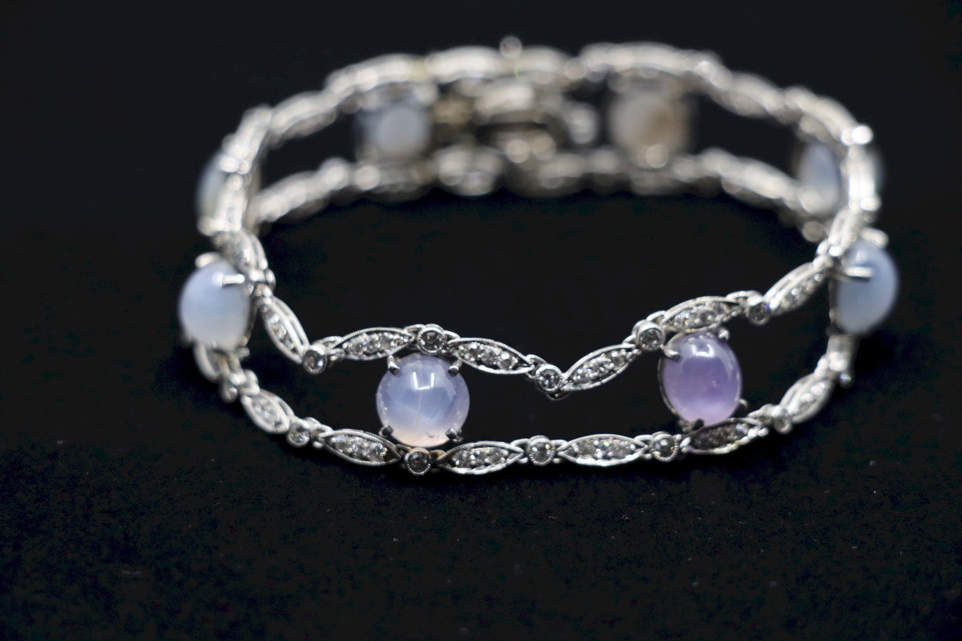 Vintage Tiffany & Co. Platinum Diamond Star Sapphire Bracelet