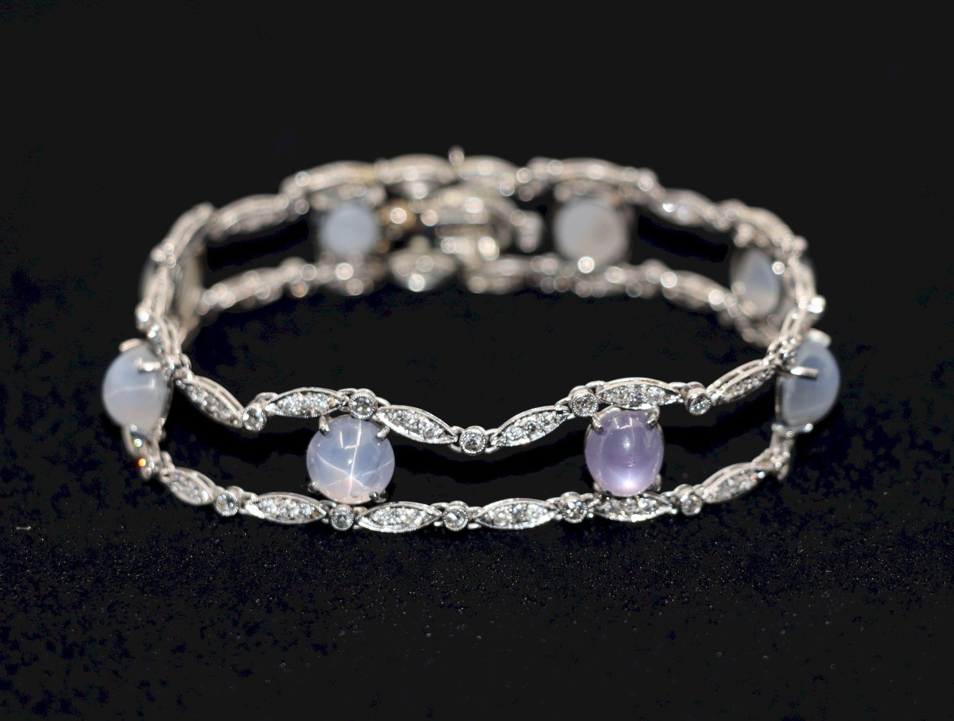 Vintage Tiffany & Co. Platinum Diamond Star Sapphire Bracelet