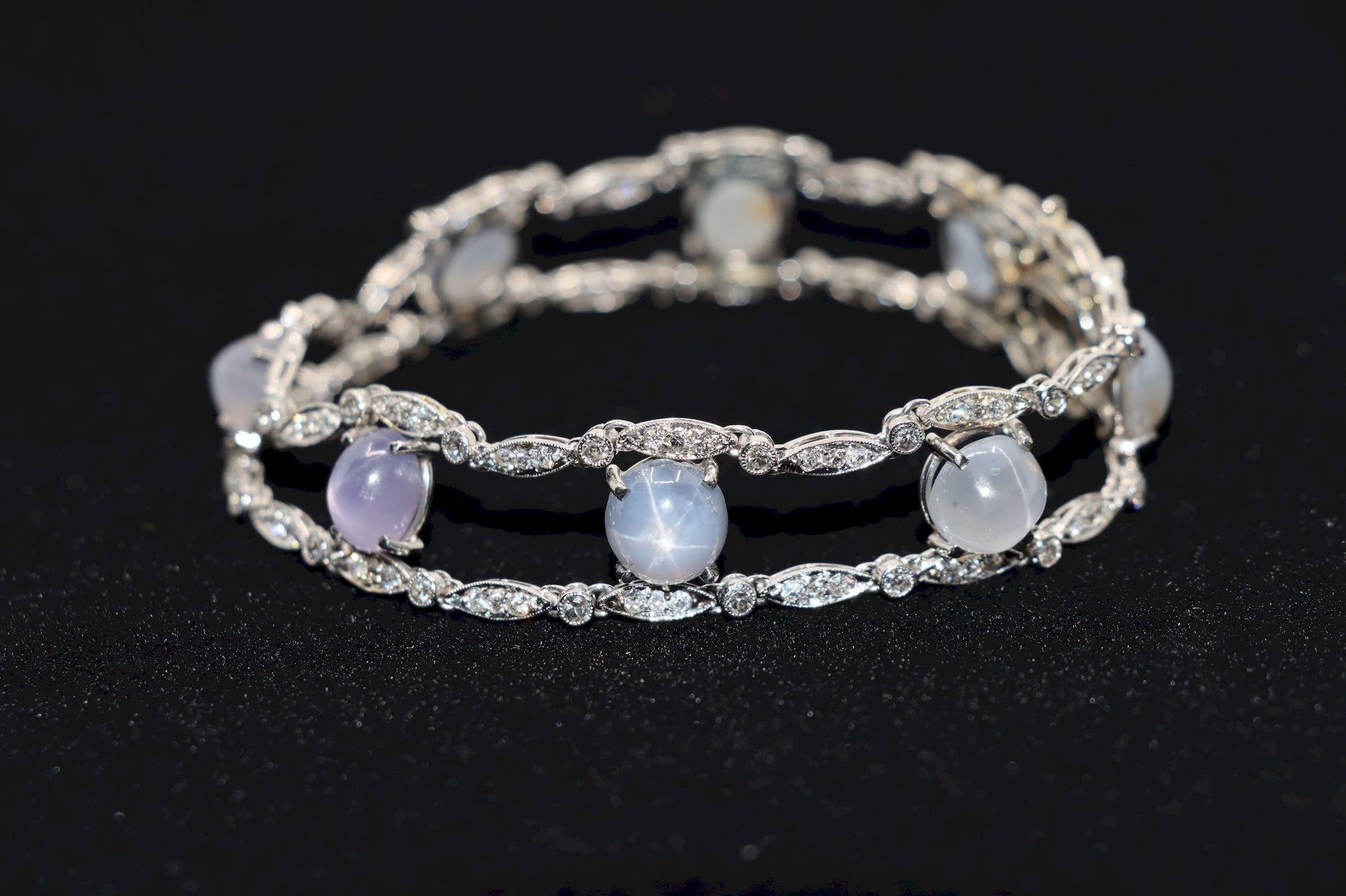 Vintage Tiffany & Co. Platinum Diamond Star Sapphire Bracelet