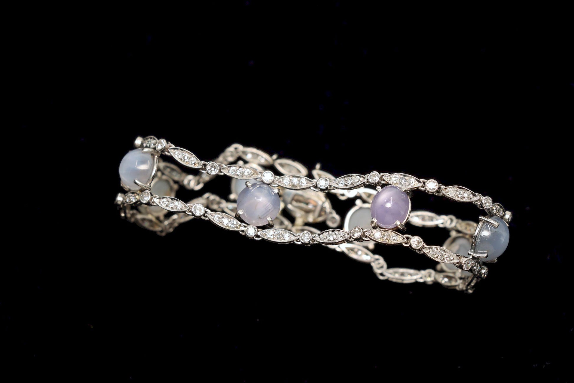 Vintage Tiffany & Co. Platinum Diamond Star Sapphire Bracelet