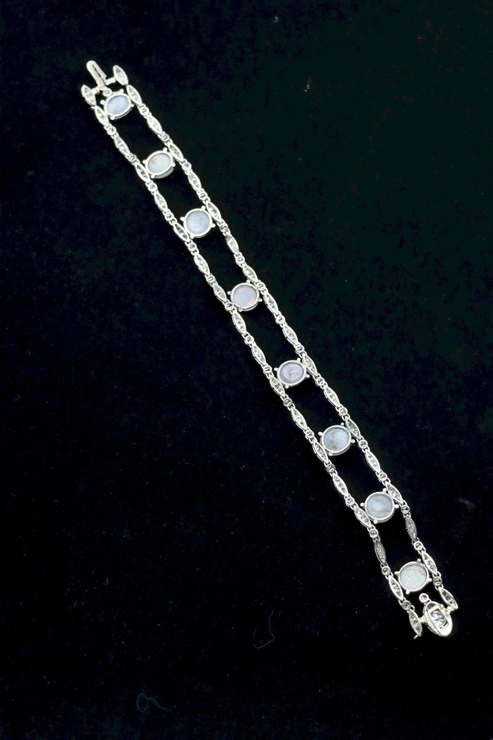 Vintage Tiffany & Co. Platinum Diamond Star Sapphire Bracelet