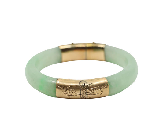 Vintage 14K Gold Jade Bracelet