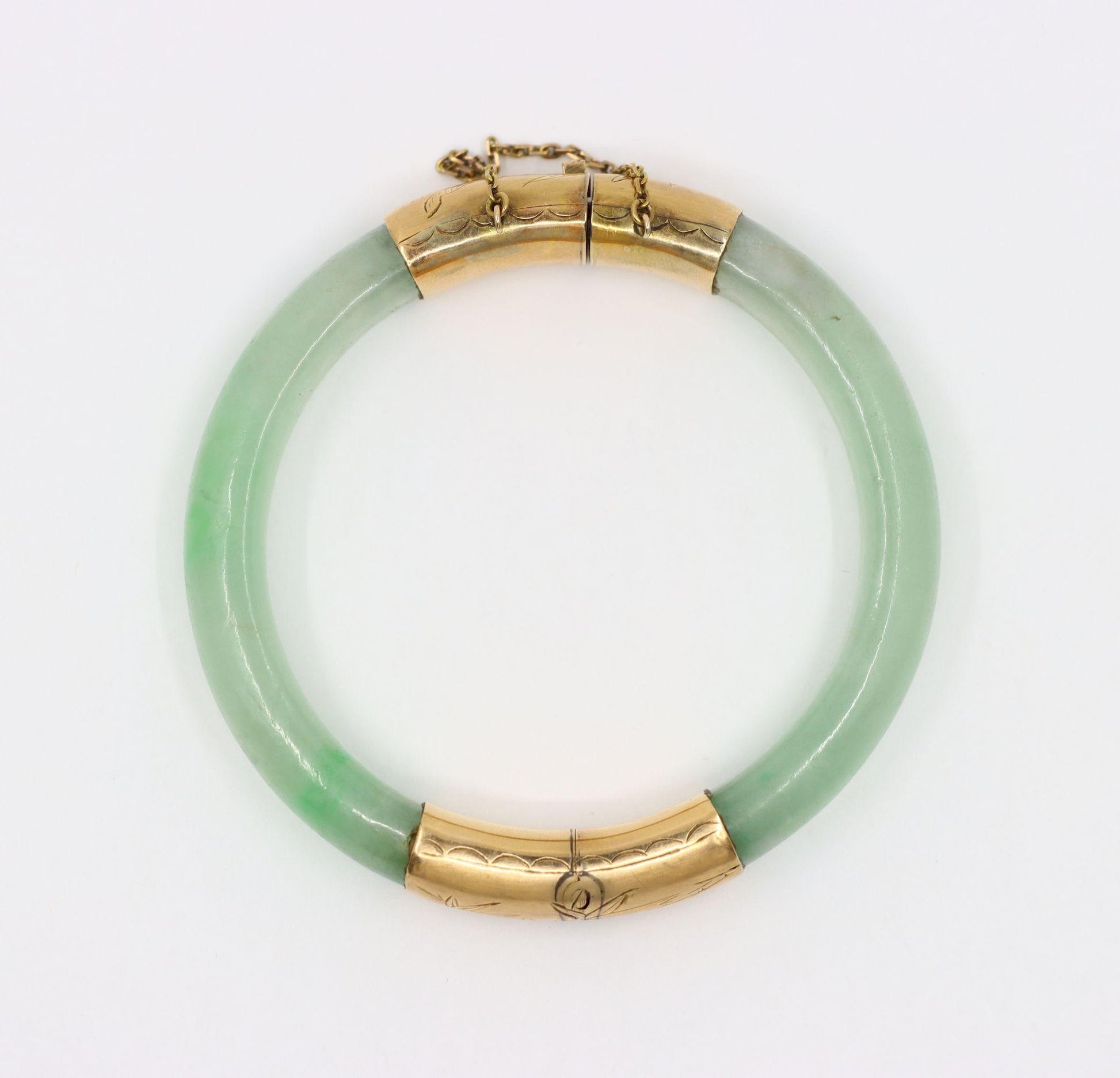 Vintage 14K Gold Jade Bracelet