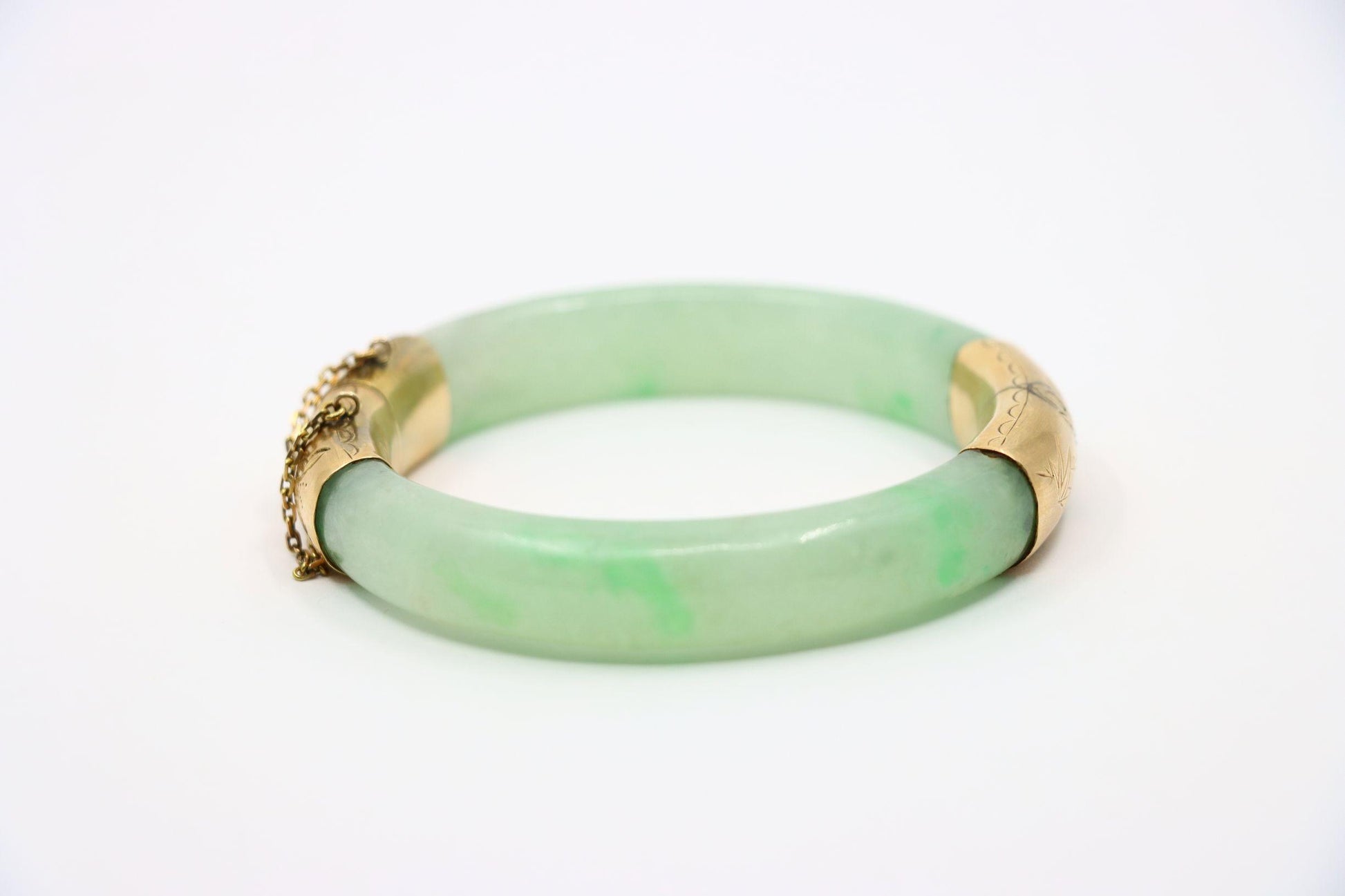 Vintage 14K Gold Jade Bracelet