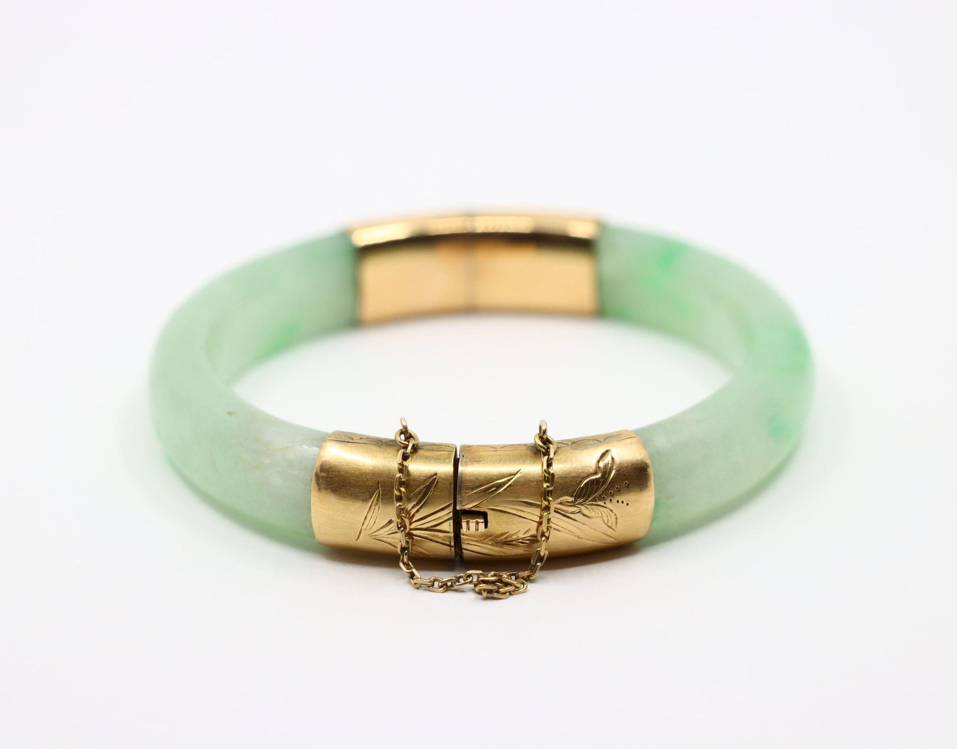 Vintage 14K Gold Jade Bracelet