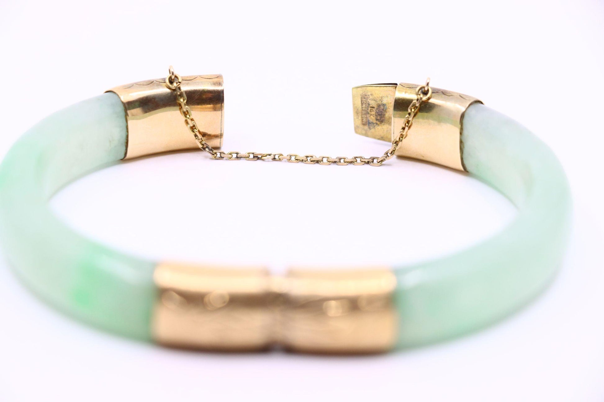 Vintage 14K Gold Jade Bracelet