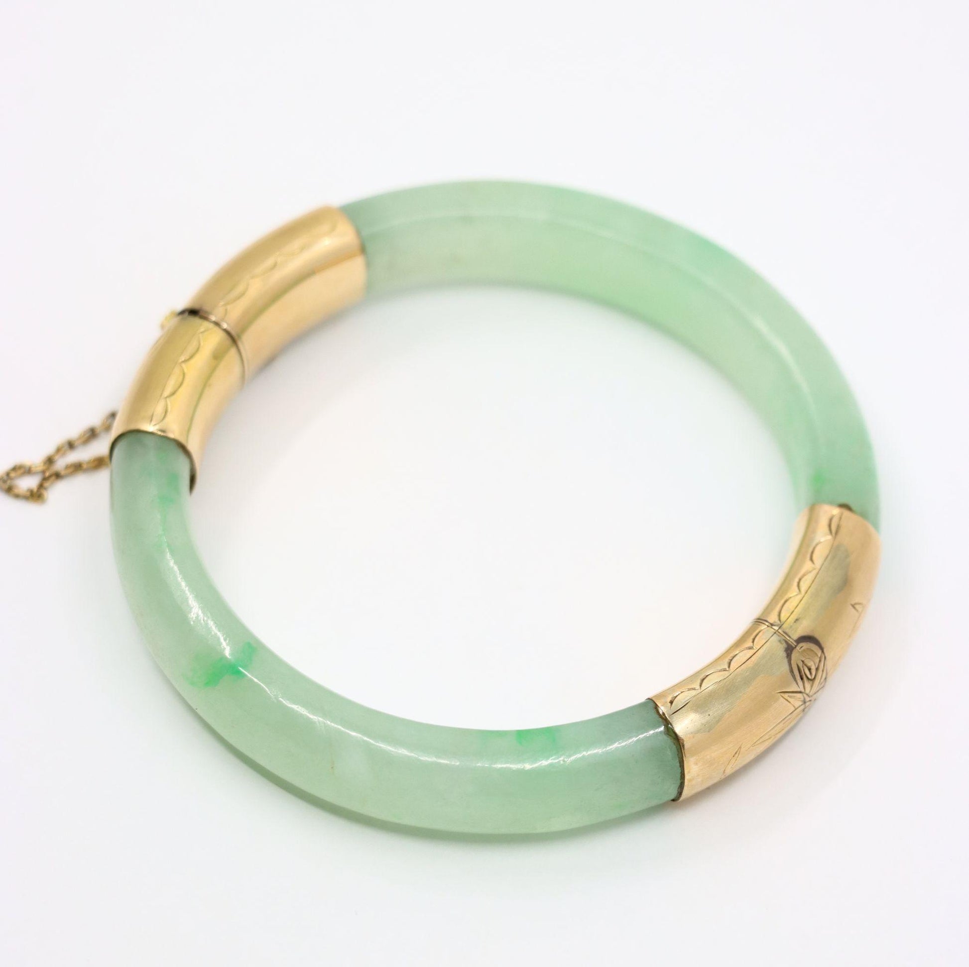 Vintage 14K Gold Jade Bracelet