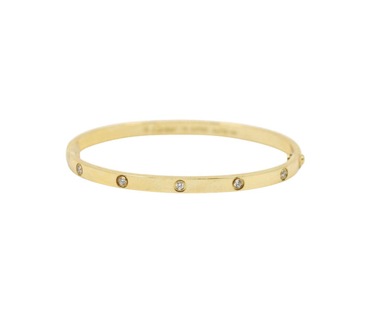 Cartier 18K Gold Classic LOVE Diamond Bracelet - 10 Diamonds