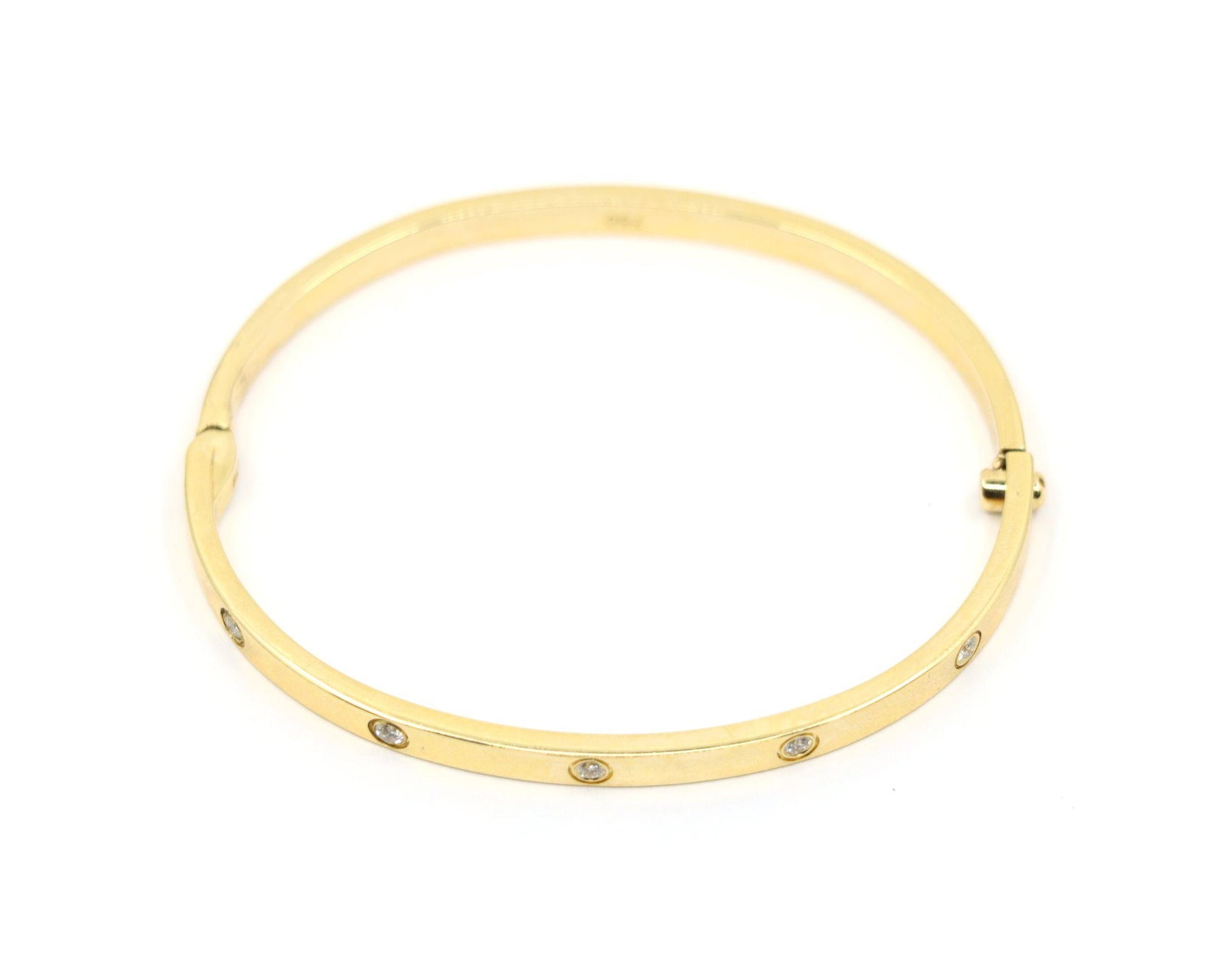 Cartier 18K Gold Classic LOVE Diamond Bracelet - 10 Diamonds