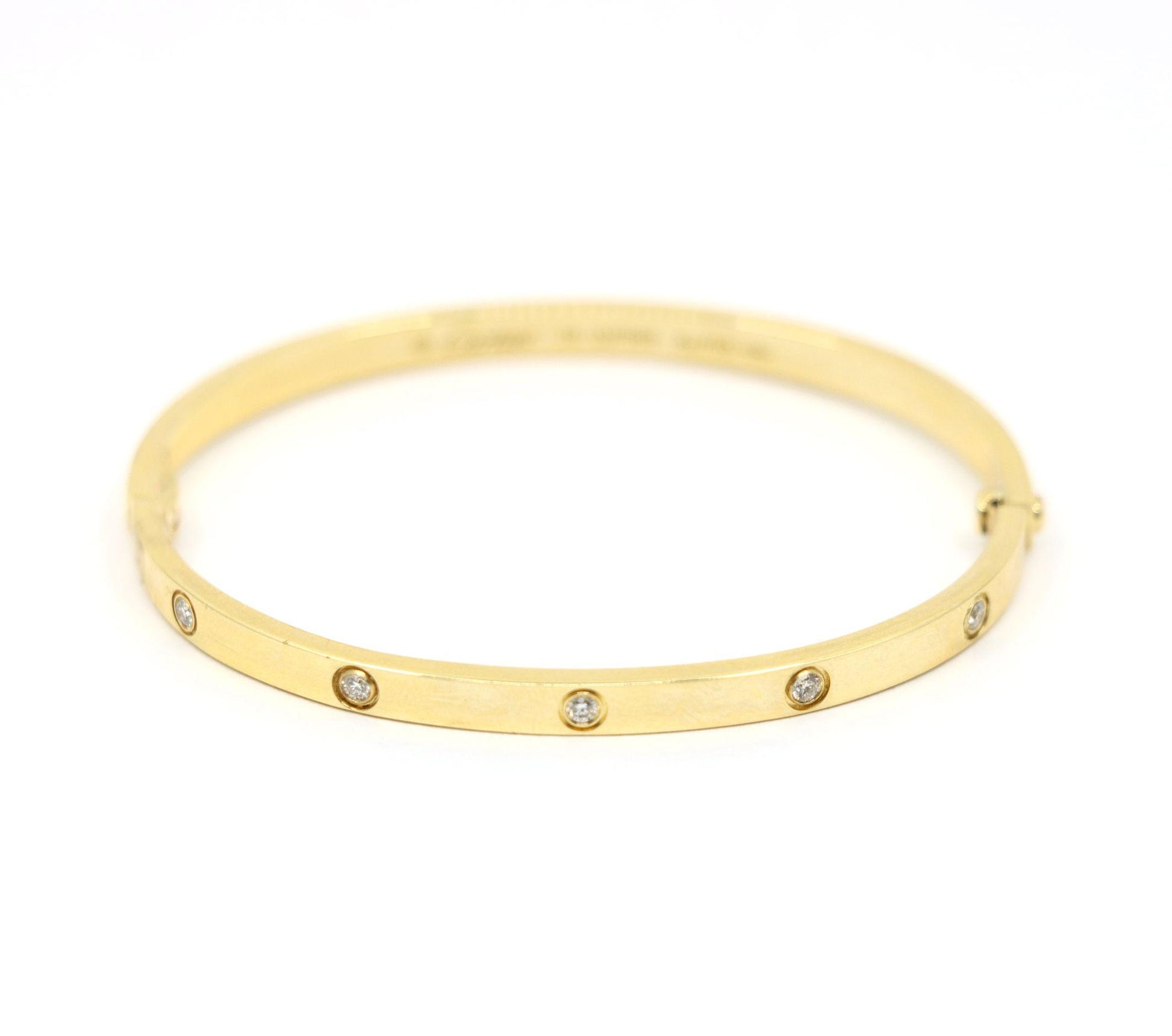 Cartier 18K Gold Classic LOVE Diamond Bracelet - 10 Diamonds