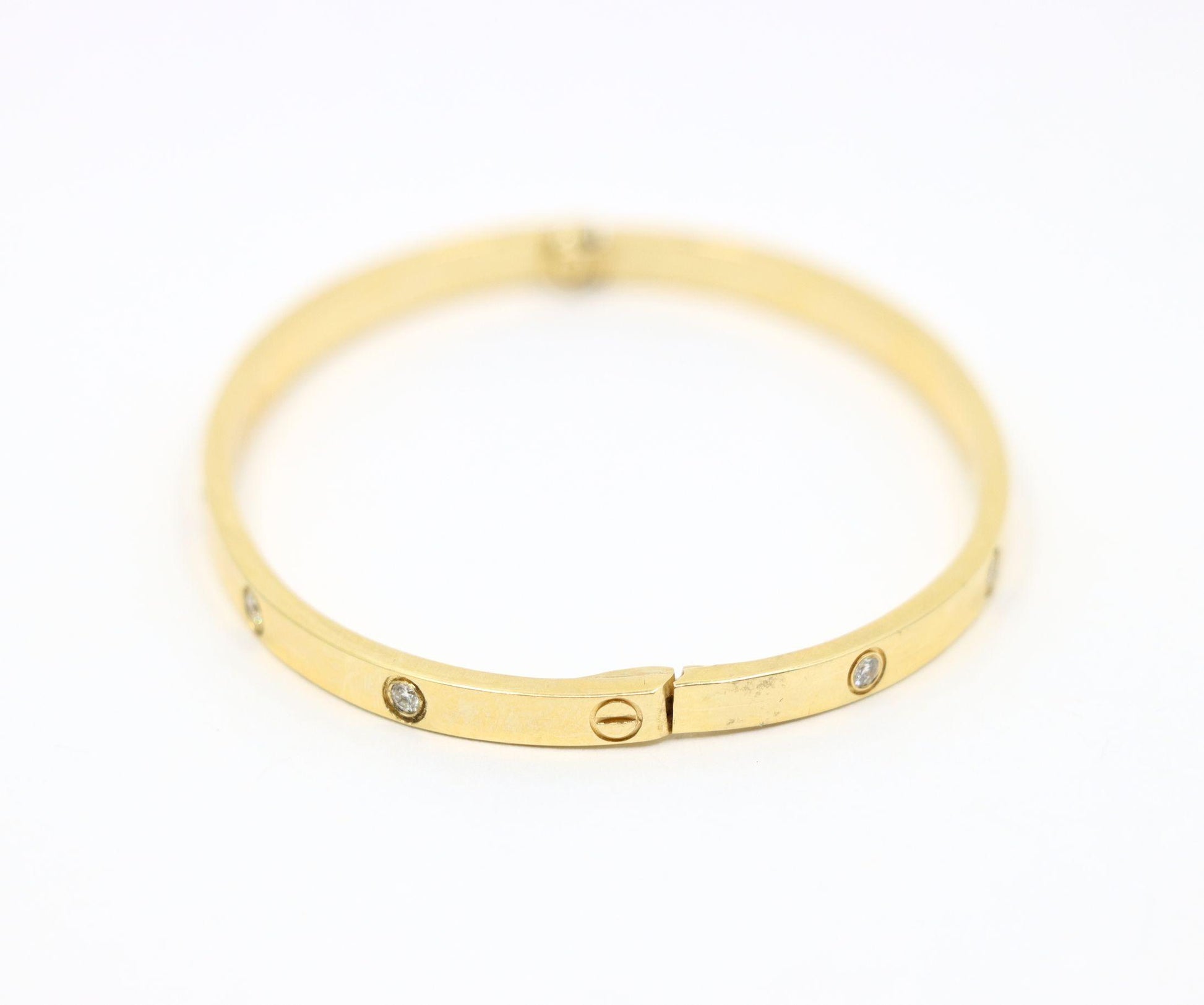Cartier 18K Gold Classic LOVE Diamond Bracelet - 10 Diamonds