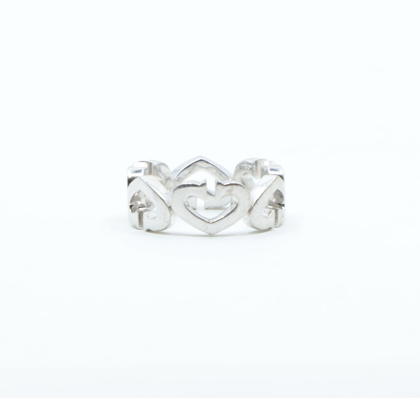 Cartier 18K White Gold Heart Diamond Band Ring
