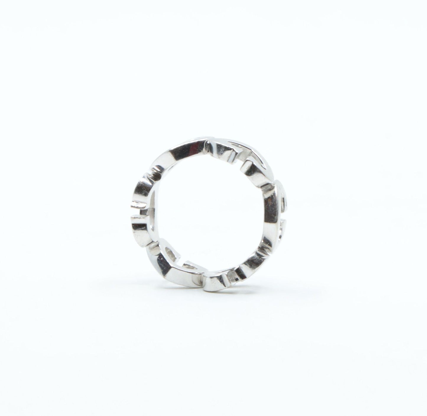 Cartier 18K White Gold Heart Diamond Band Ring